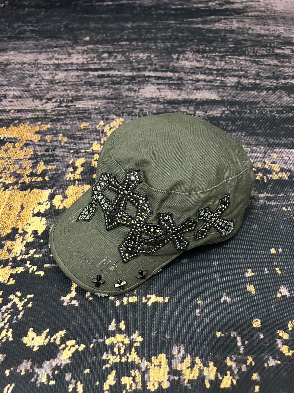 Japanese Brand Dream Control Cross Swarovski Patrol Caps Size ONE SIZE - 1 Thumbnail