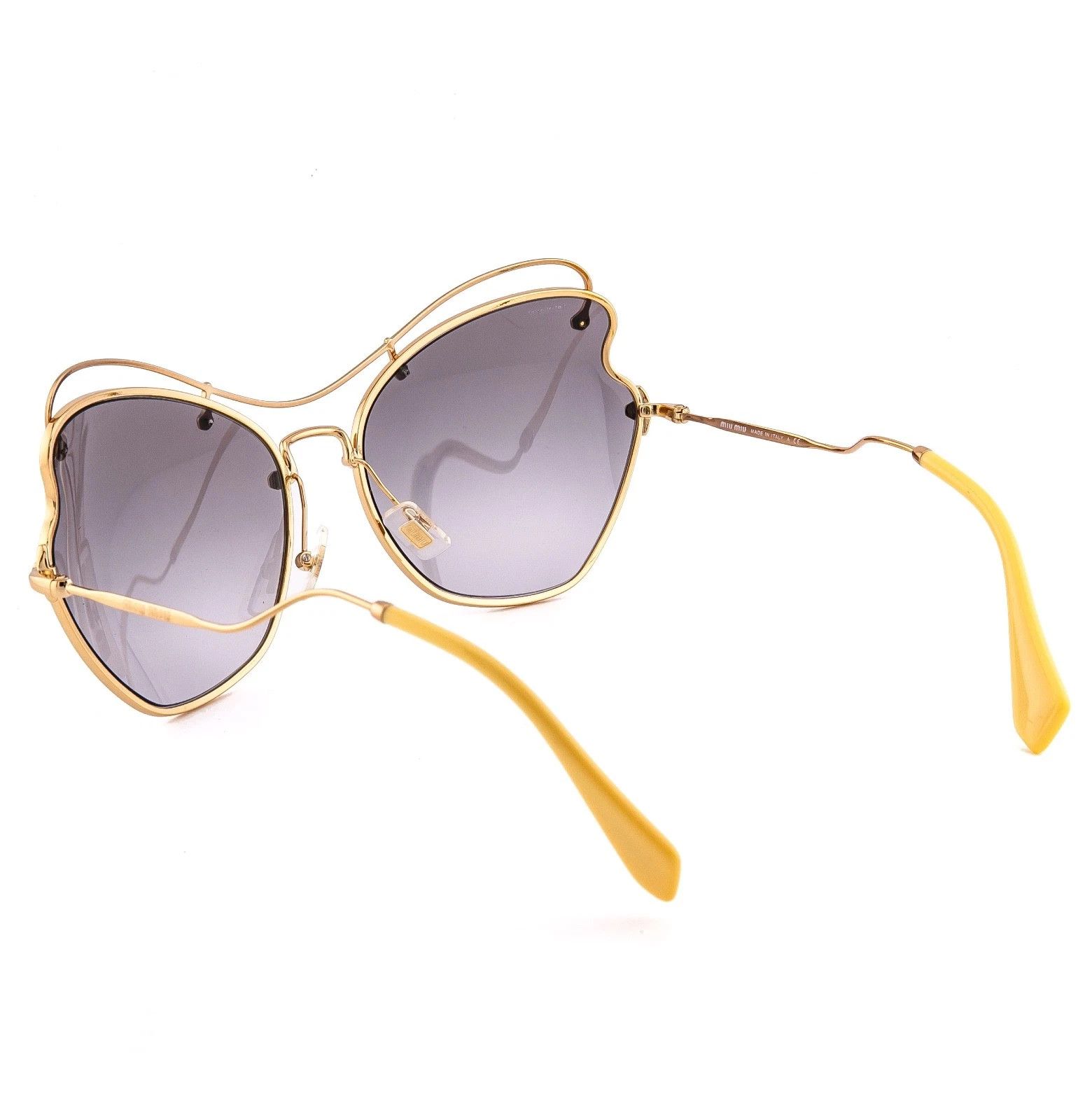 Miu Miu MIU MIU MU56RS SCENIQUE Oversized 56R Grey Yellow Sunglasses Size ONE SIZE - 5 Thumbnail