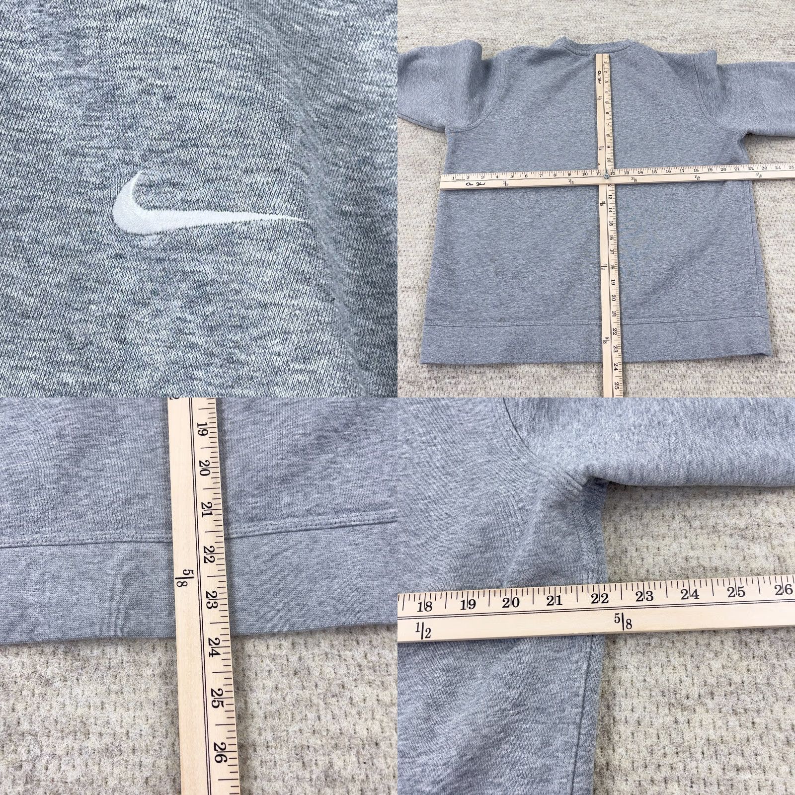 Nike Nike Sweatshirt Men Large Heather Gray Crewneck Sweater Mini Swoosh STAINS Size US L / EU 52-54 / 3 - 8 Thumbnail