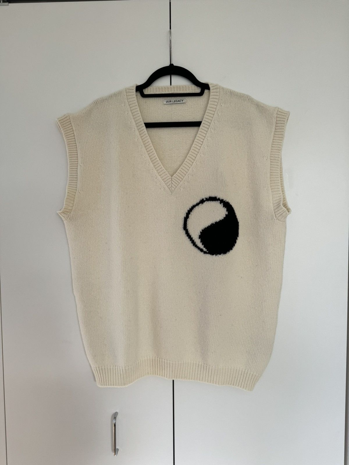 Image of Our Legacy Workshop V-Neck Sweater Vest in White, Men's (Size 2XL)