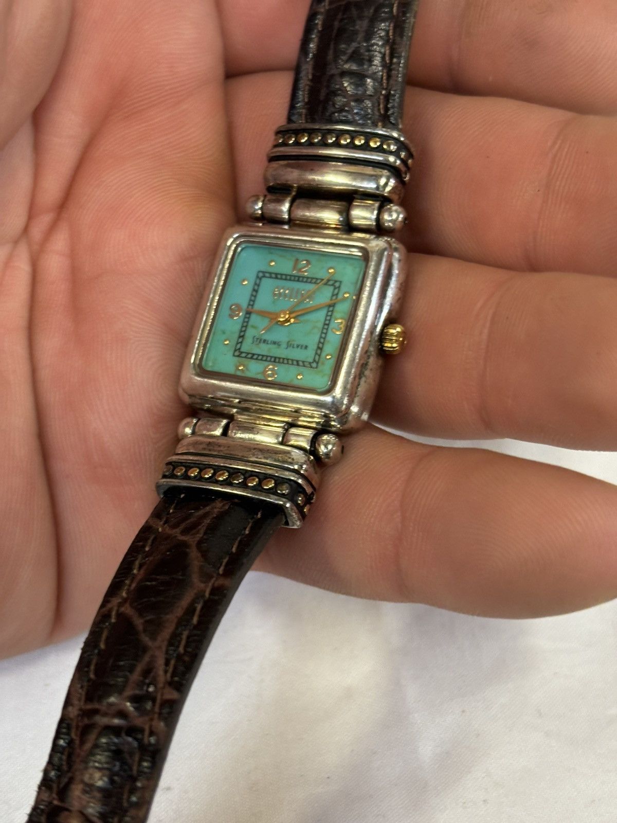 Ecosys Ecclissi Sterling Silver Turquoise Face Women’s Watch! Size ONE SIZE - 6 Thumbnail