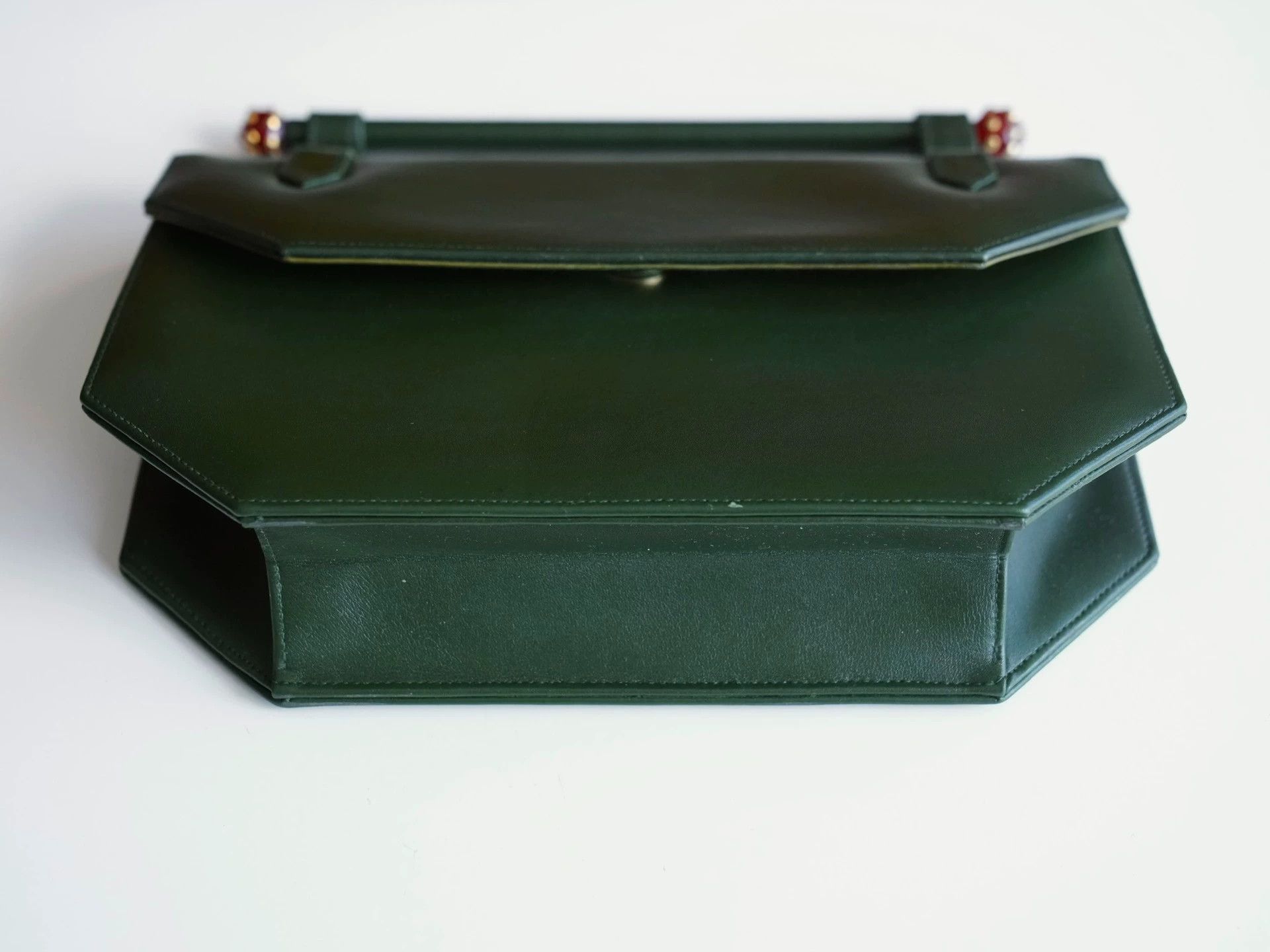 Other Morabito Vintage Dark Green 25x18 Expandable Handbag Size ONE SIZE - 4 Thumbnail
