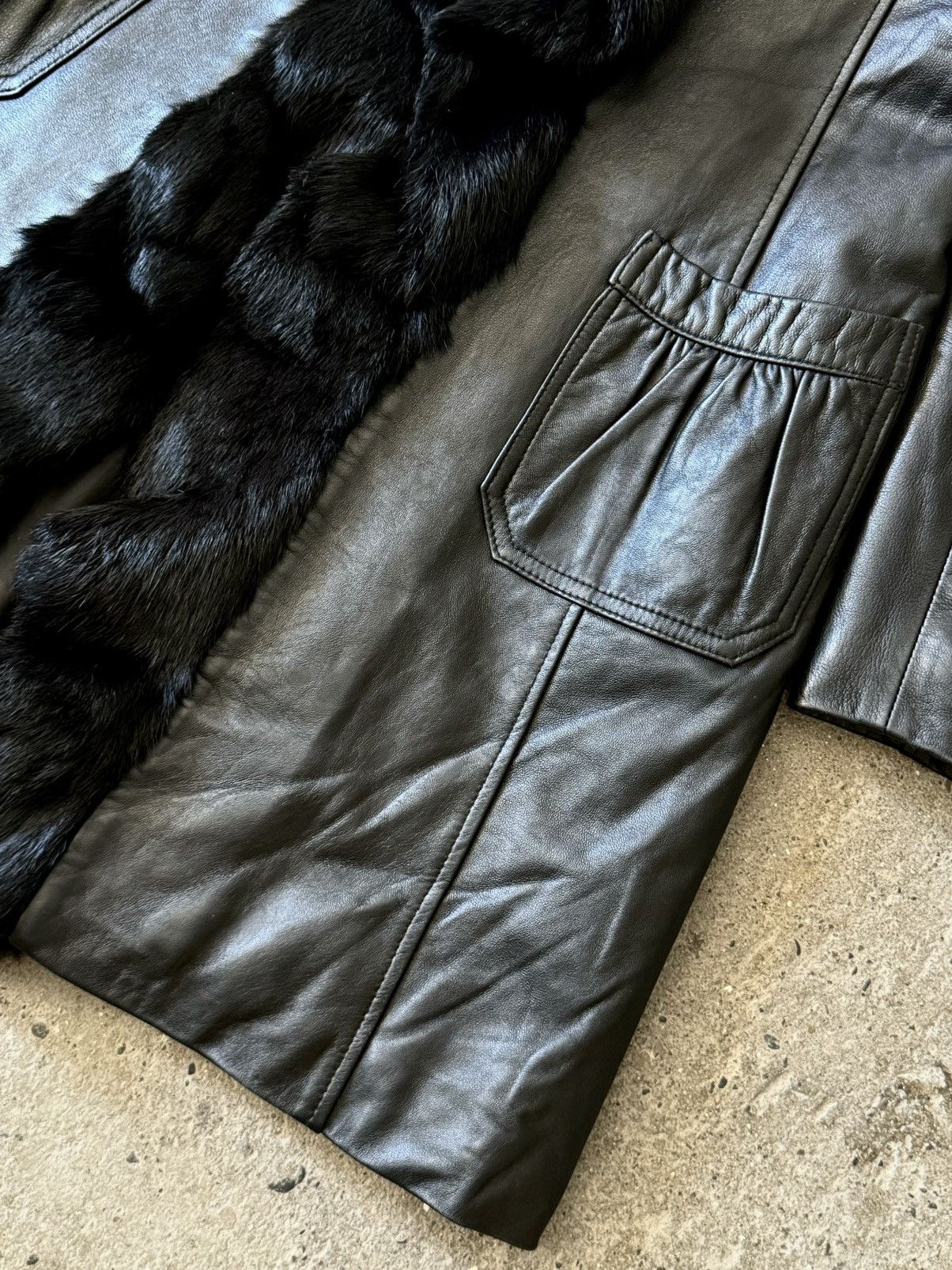 Hermes Vintage Archive Hermes -Maison Margiela - Fur -Leather Coat Size M / US 6-8 / IT 42-44 - 3 Thumbnail