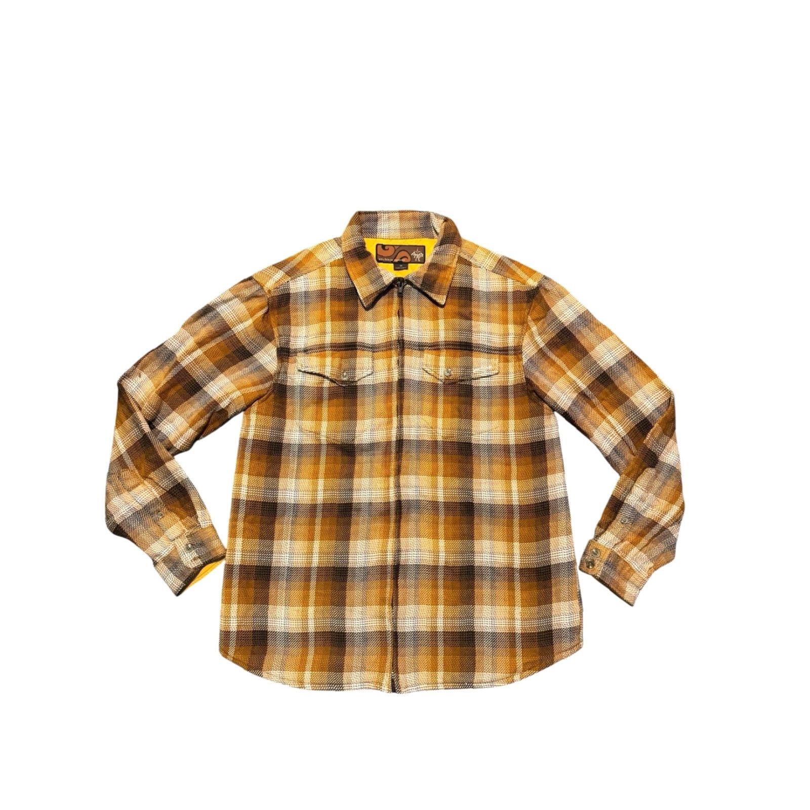 Prana VINTAGE Prana Heritage Zip Flannel Shirt Jacket Prana Heritage Zip Flannel Shirt Jacket Men L Gold Plaid Shacket Workwear Size US M / EU 48-50 / 2 - 2 Thumbnail
