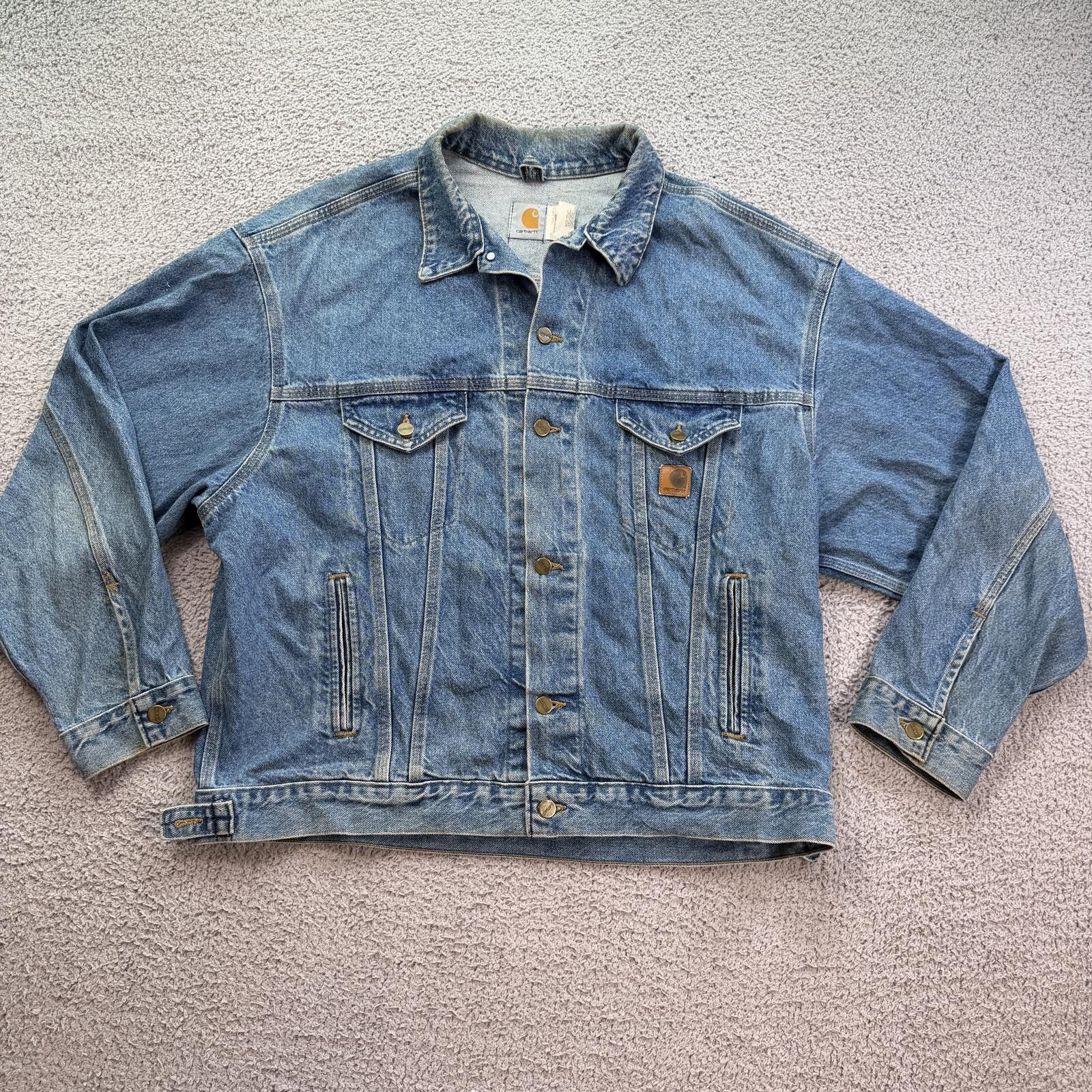 Carhartt Vintage Carhartt Denim Jacket Made In USA Union Tag J12DST Size US XL / EU 56 / 4 - 1 Thumbnail