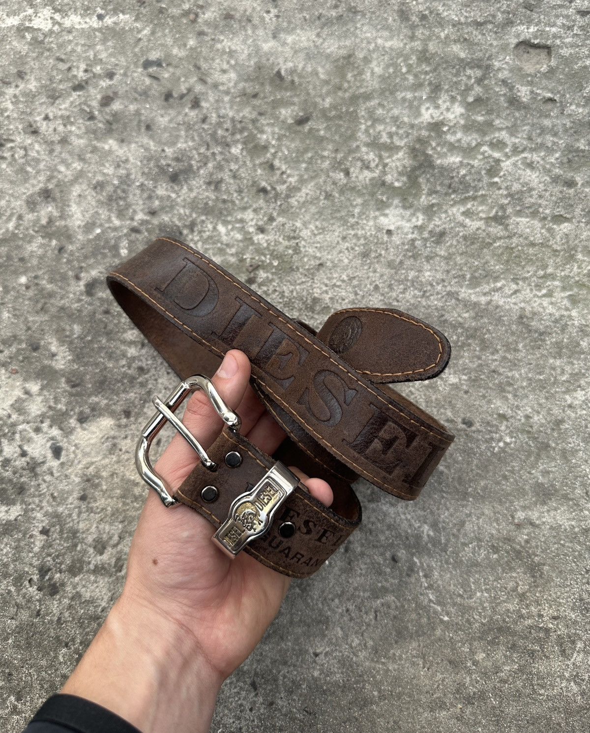 Vintage Diesel Logo Buckle Y2K Leather Belt | eBay