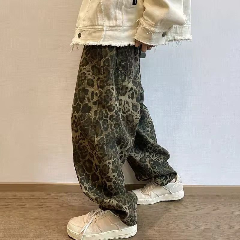 Jean Wide Leg Leopard Print Denim - Baggy Skate Style -Brand New Size US 30 / EU 46 - 2 Thumbnail