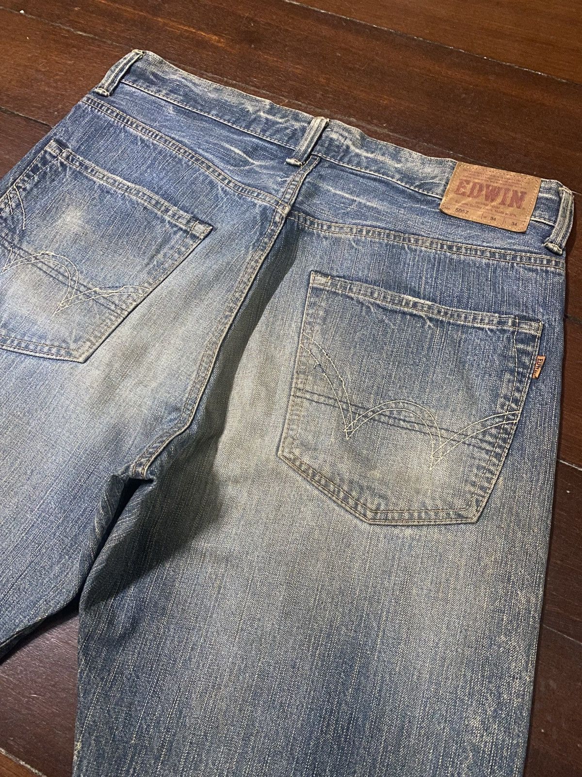 Edwin VINTAGE EDWIN 505z BAGGY SELVEDGE DENIM JEANS slubby faded Size US 37 - 17 Thumbnail