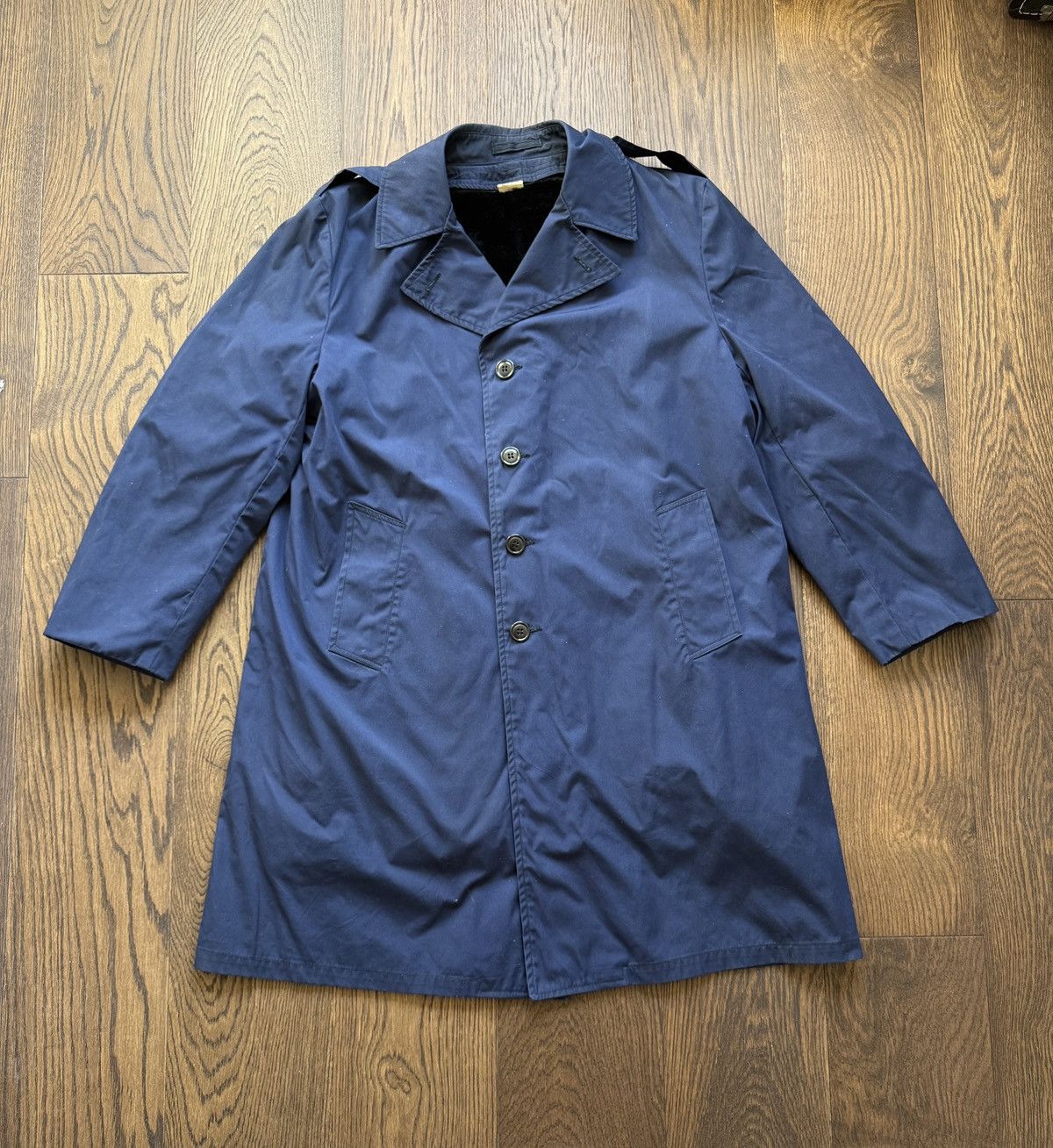Vintage Vintage US Air Force All Weather Military Navy Trench Coat Size US L / EU 52-54 / 3 - 1 Thumbnail