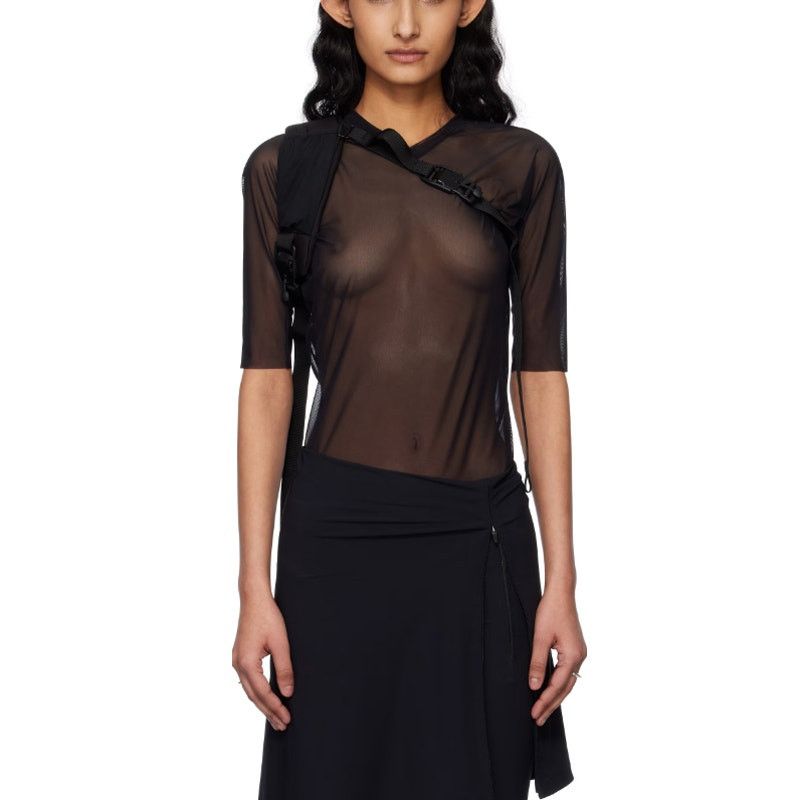 SSENSE Johanna Parv SSENSE Black Sheer Stretch Nylon Mesh Top XS Size XS / US 0-2 / IT 36-38 - 1 Thumbnail
