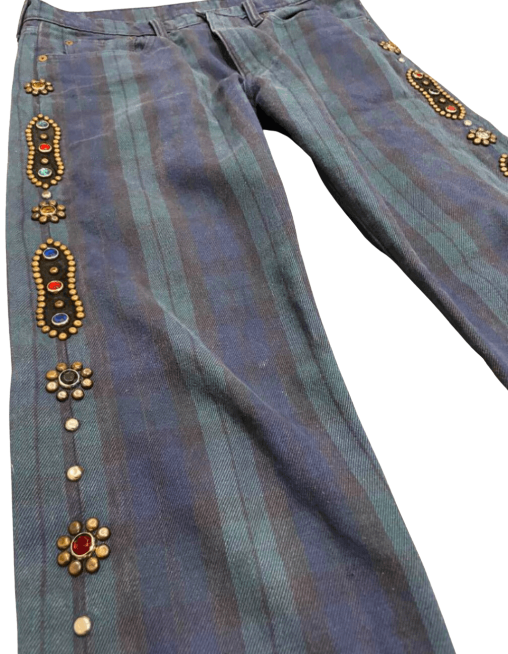 Kapital Kapital 11oz tartan checkered studded remake pants Size US 34 / EU 50 - 1 Thumbnail