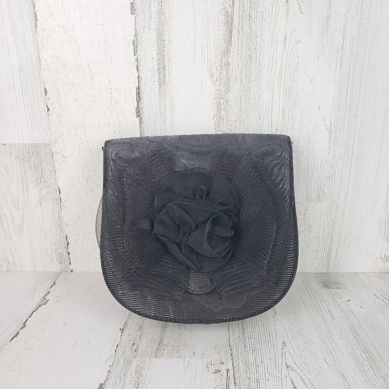 Other Black 3D Rose Flower Design Tulle Fold-Over Snap-Button Bag Size ONE SIZE - 1 Thumbnail