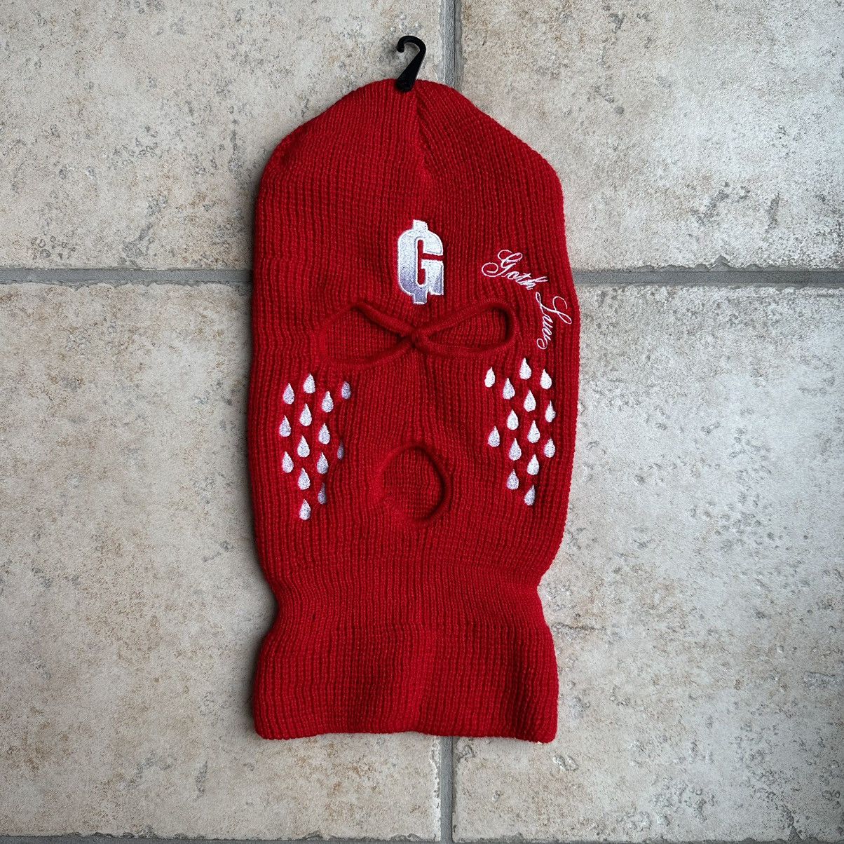 image of Goth&money Goth Money Records 30 Tears Ski Mask Red, Men's