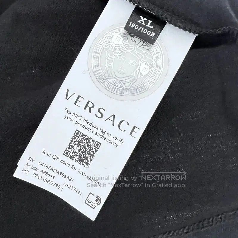 Versace Versace Black Cotton Short Sleeve T-Shirt . Size US XL / EU 56 / 4 - 4 Thumbnail