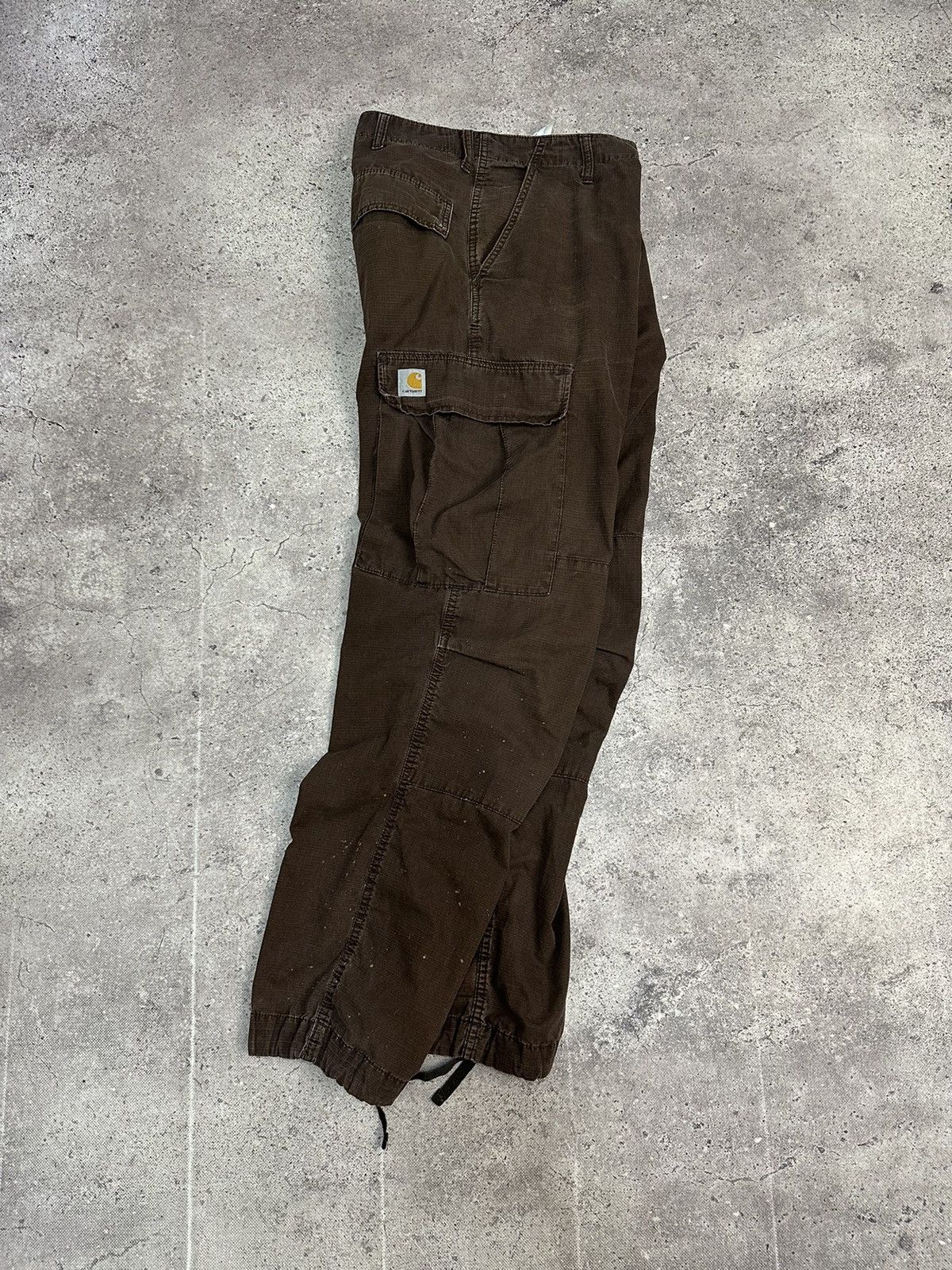 Carhartt Vintage Carhartt Cargo Distressed Pants Faded Brown Y2K Size US 32 / EU 48 - 1 Thumbnail