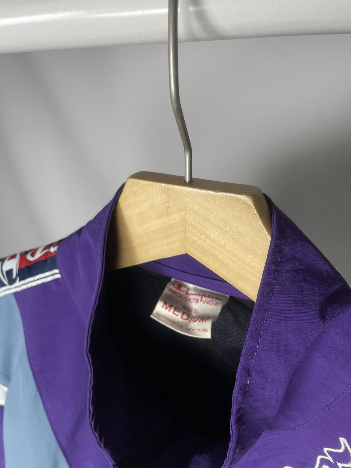 Champion Champion Vintage Purple Nylon Embroidered Logo Truck Jacket Size US M / EU 48-50 / 2 - 4 Thumbnail
