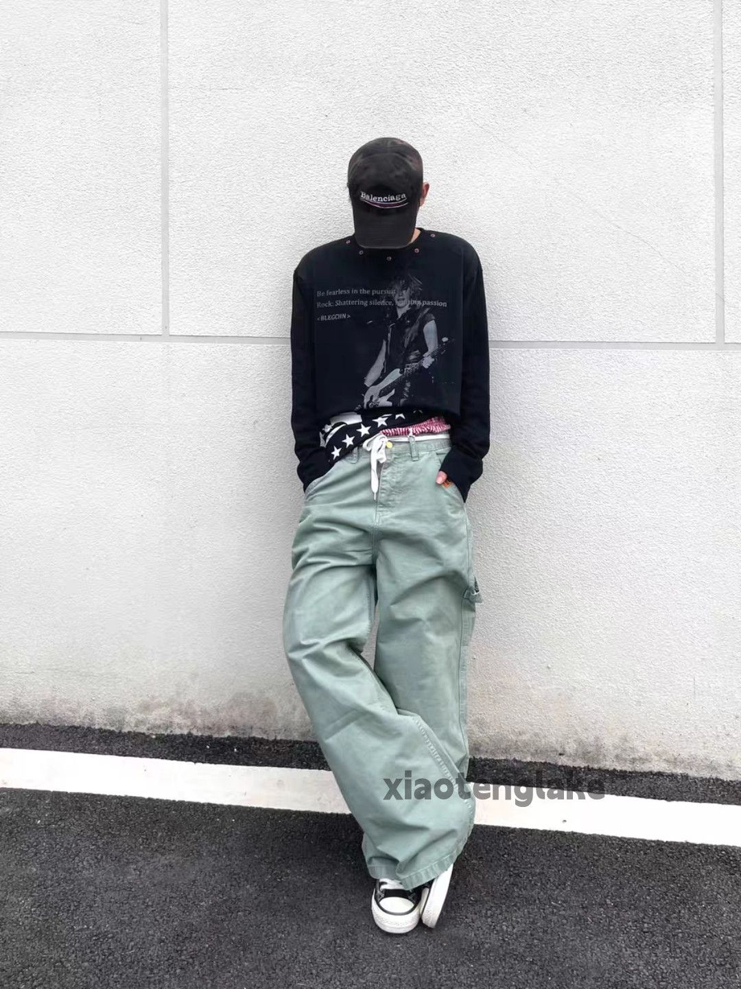 Vintage xz washed faded loose baggy hiphop carpenter cargo pants Size US 32 / EU 48 - 4 Thumbnail