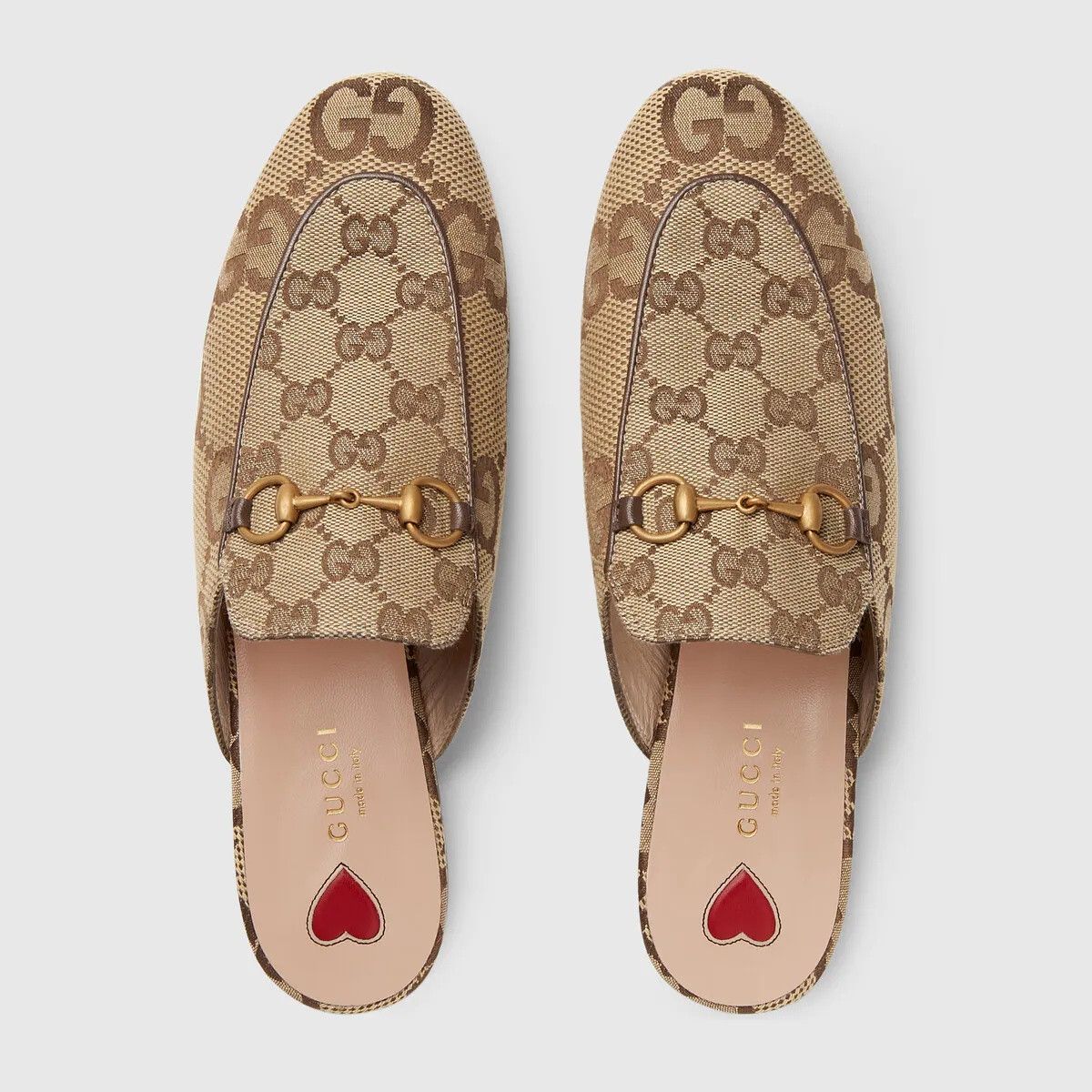 Gucci o1s1wg110525 Women's Princetown Slippers in Beige Size US 11.5 / IT 41.5 - 3 Thumbnail