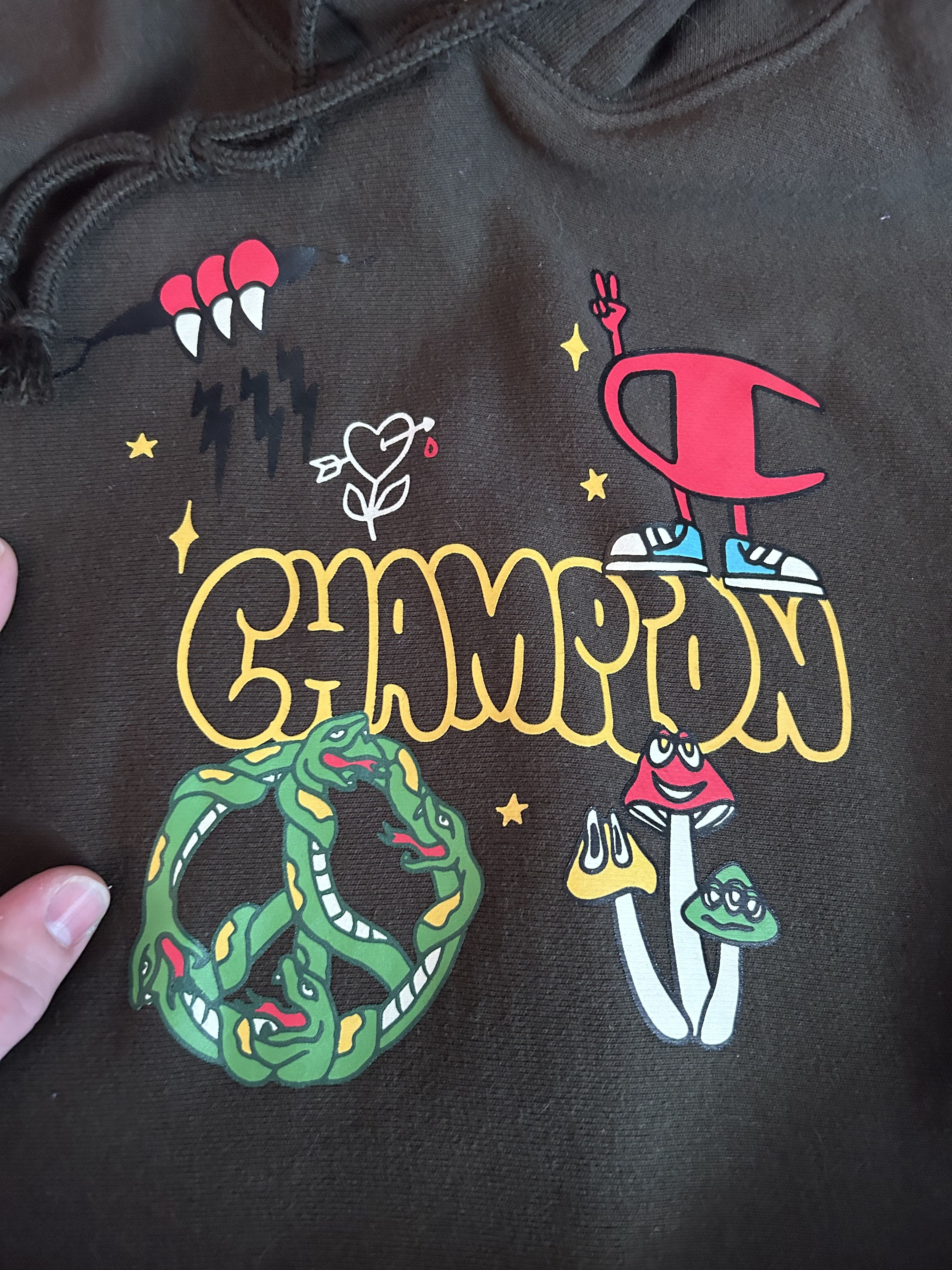Champion DEADSTOCK OD Green w/Mushroom Print Size US XL / EU 56 / 4 - 2 Thumbnail