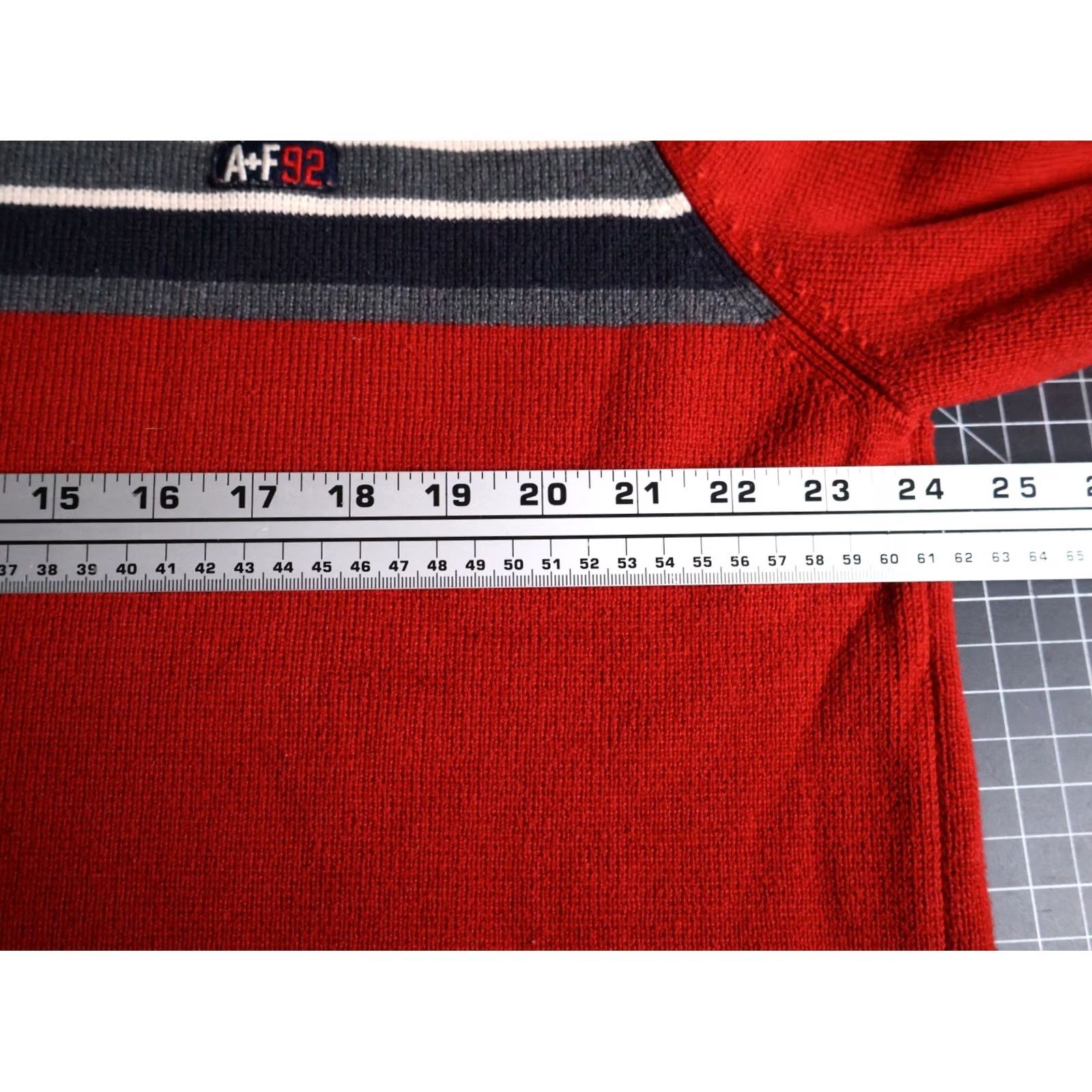 Abercrombie & Fitch VINTAGE Abercrombie & Fitch Sweater Men's XL Red Striped Knit Pullover Crew Neck 90s Hipster Retro Casual Size US XL / EU 56 / 4 - 5 Thumbnail