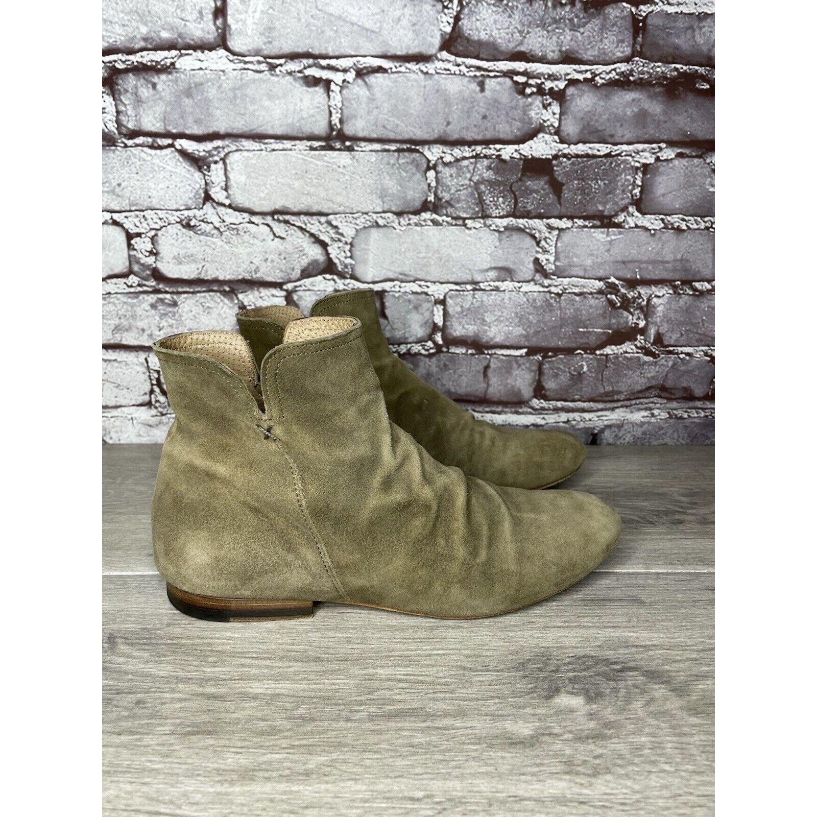 Fiorentini + Baker Fiorentini + Baker Goodyear Taupe Suede Side Zip Ankle Boots Size US 8 / IT 38 - 21 Thumbnail