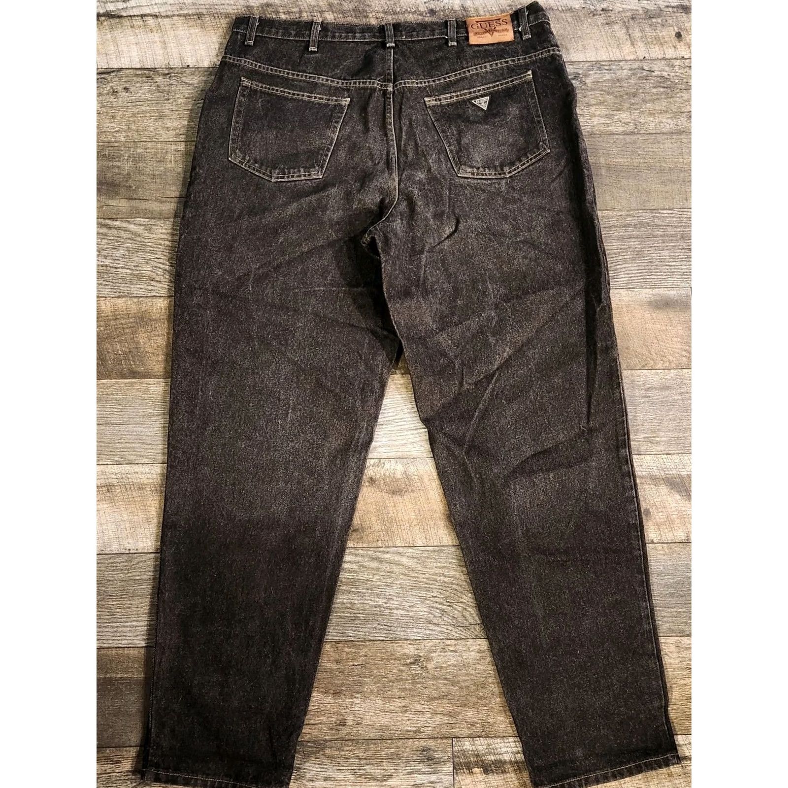 Guess VTG Guess Jeans Mens 40X32 Black Loose Fit Tapered Pascal 075 Made In USA 90s Size US 40 / EU 56 - 7 Thumbnail