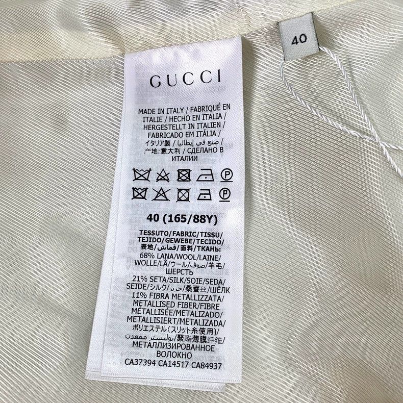 Gucci Gucci Beige double G silver silk full-printed wool lapel su Size 40R - 6 Thumbnail