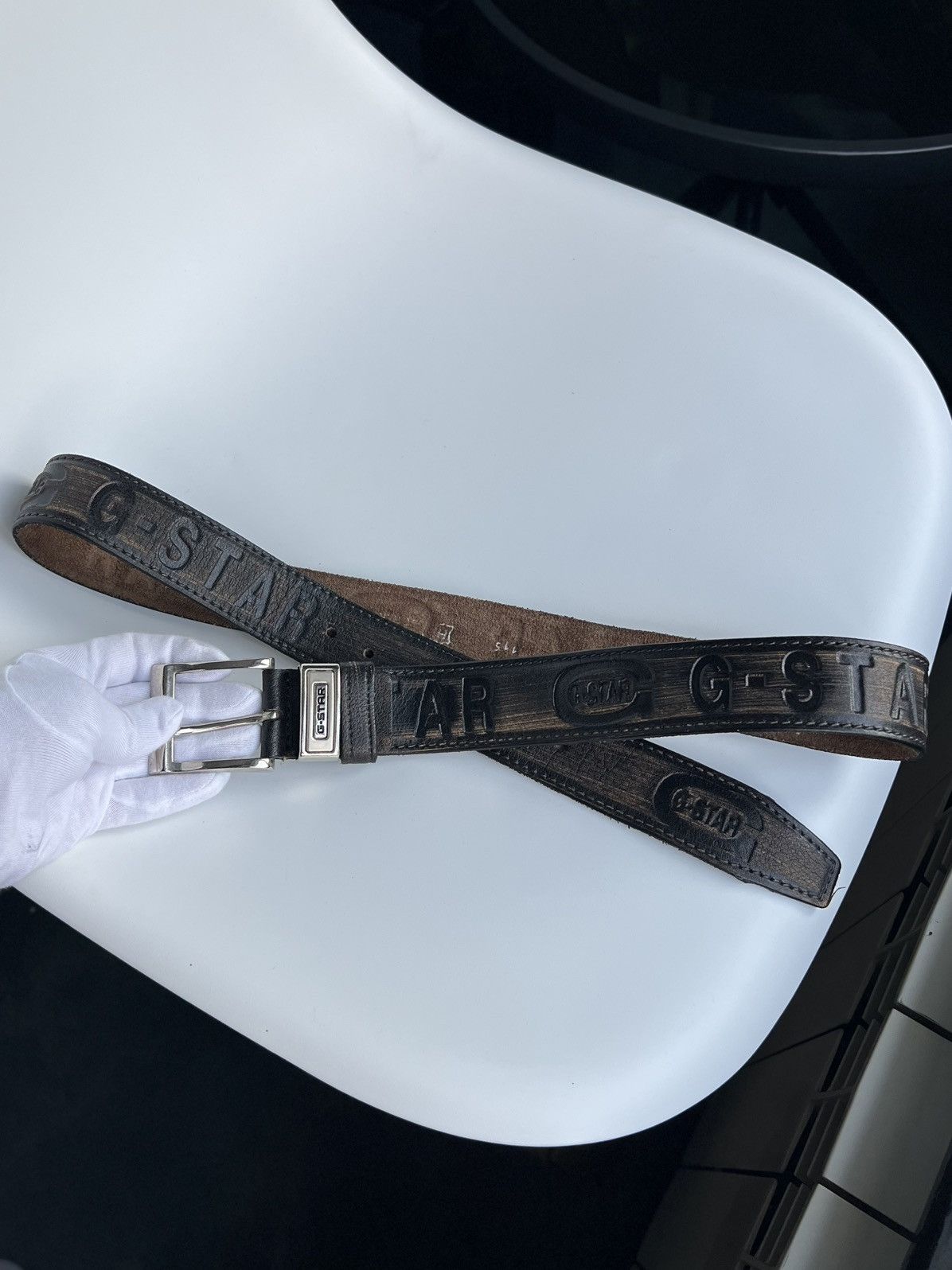 G-Star G-STAR Leather Belt – Distressed Black – Size ~XL (119.5 cm) Size ONE SIZE - 18 Thumbnail