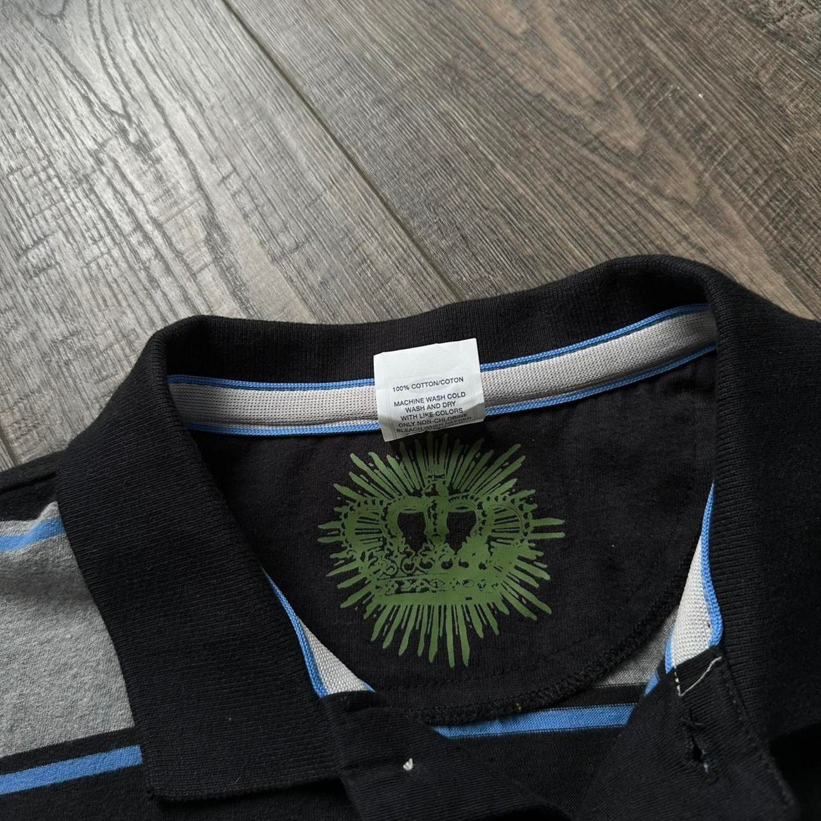 Old Navy × Vintage Vintage Y2K Striped Skater Old Navy Polo Longsleeve Shirt Size US L / EU 52-54 / 3 - 4 Thumbnail
