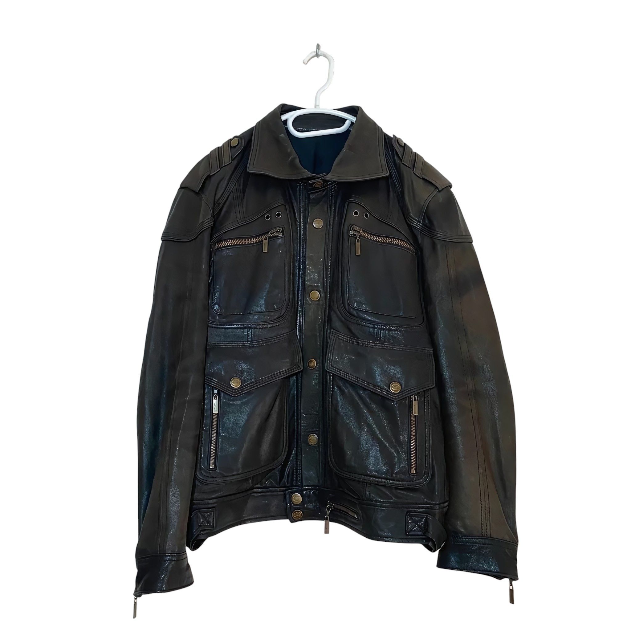Roberto Cavalli LEATHER BIKER JACKET Size US XXL / EU 58 / 5 - 2 Thumbnail
