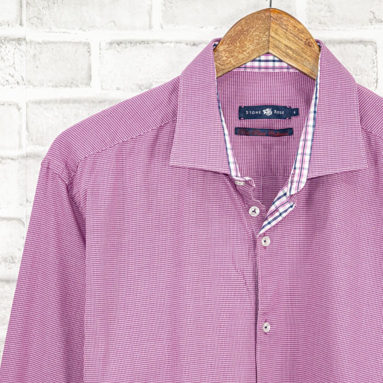 Stone Rose STONE ROSE Red Rivet Button up shirt houndtooth Pink Size 4 Size US XL / EU 56 / 4 - 5 Thumbnail