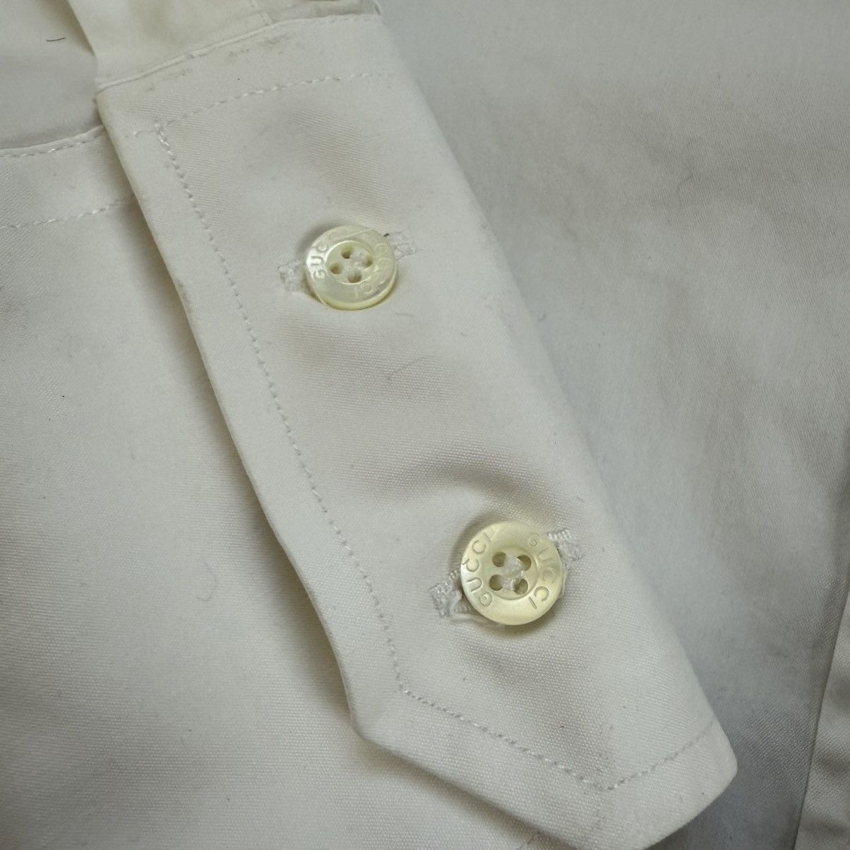 Gucci Vintage Gucci Tom Ford White Stretch Button Up Shirt Size US L / EU 52-54 / 3 - 5 Thumbnail
