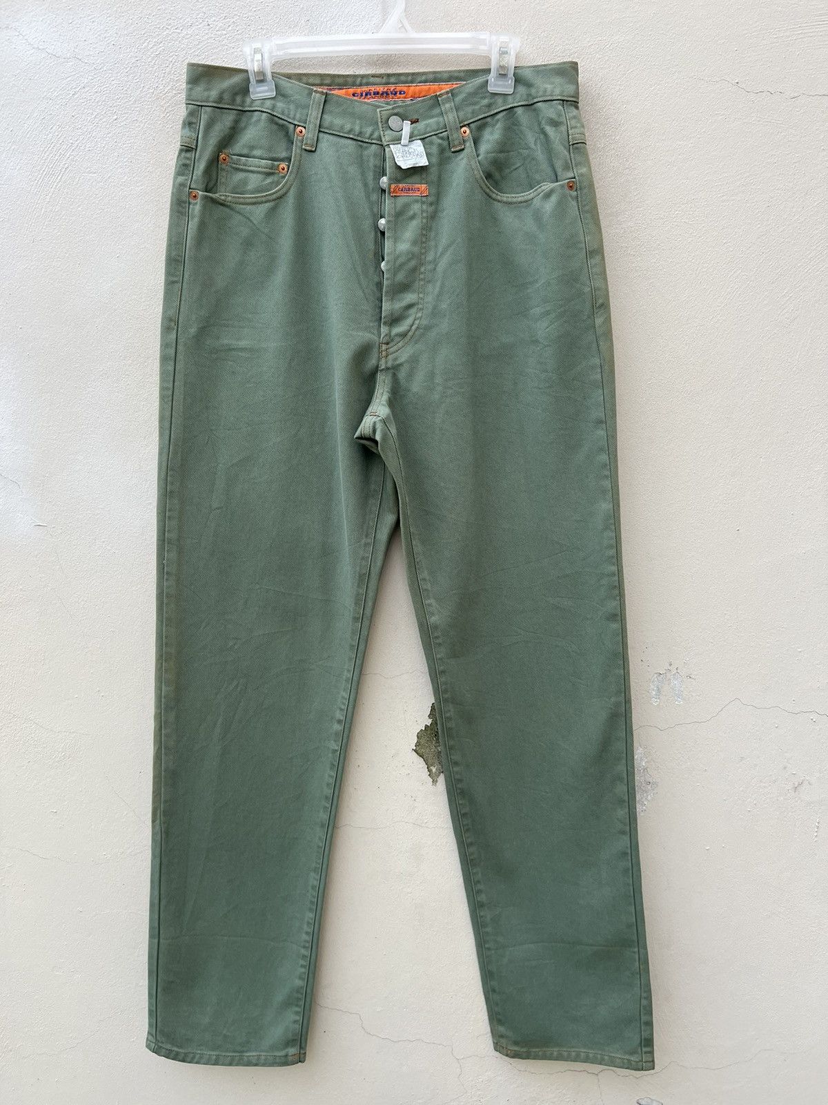 Marithe + Francois Girbaud Vintage 90s MFG Sun Fade Green Denim Baggy Jeans Size US 32 / EU 48 - 6 Thumbnail