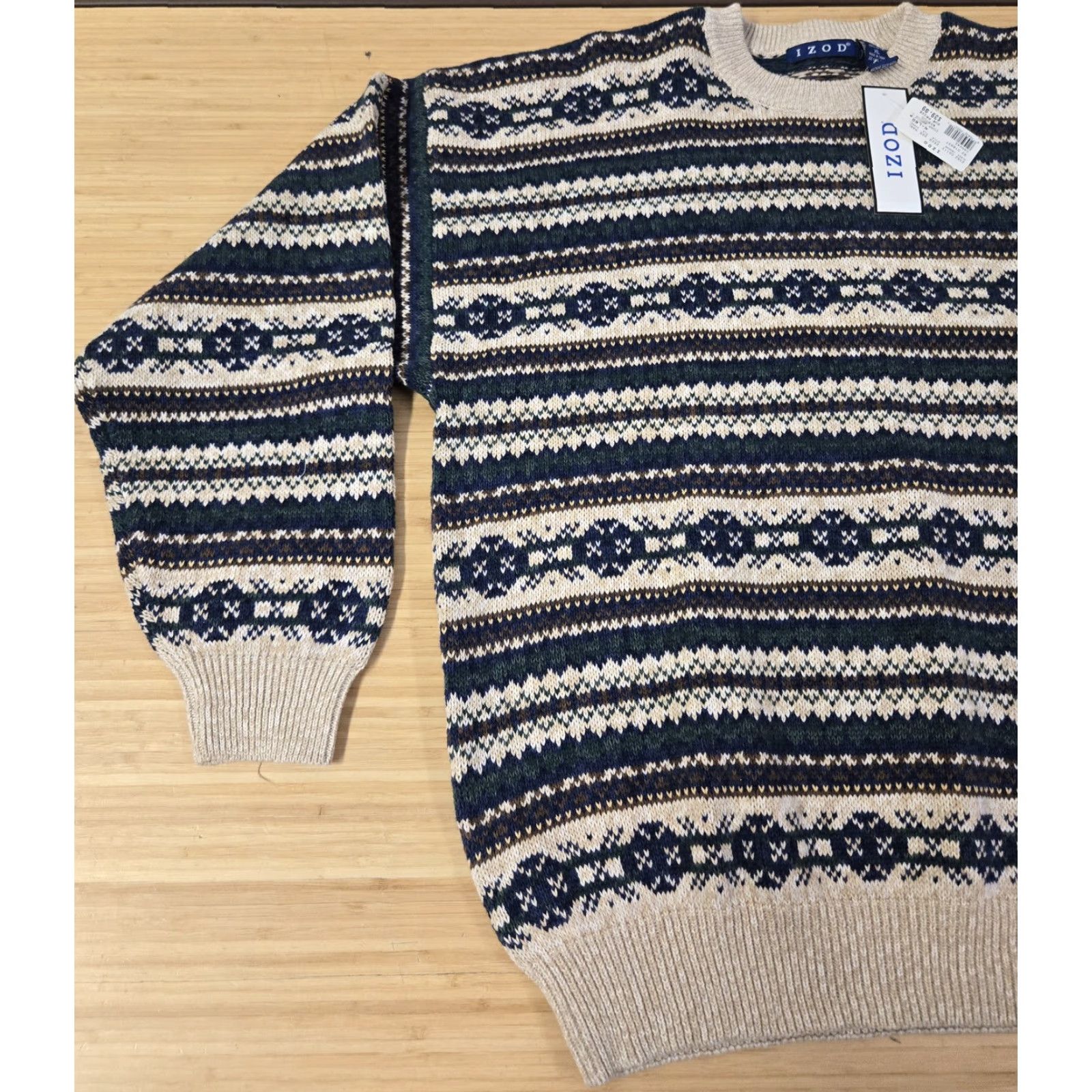 Izod IZOD Sweater Mens XL Fair Isle Stripe Crewneck Pullover Casual Size US XL / EU 56 / 4 - 2 Thumbnail