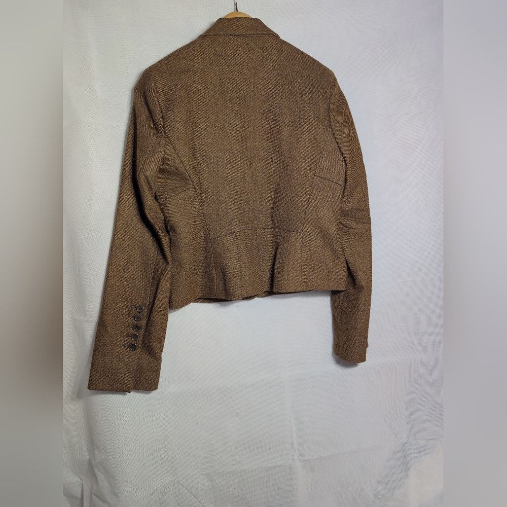 Bcbgmaxazria BCBG Maxazria Marilyn Sz S Tweed Women's Brown Blazer Jacke Size S / US 4 / IT 40 - 5 Thumbnail