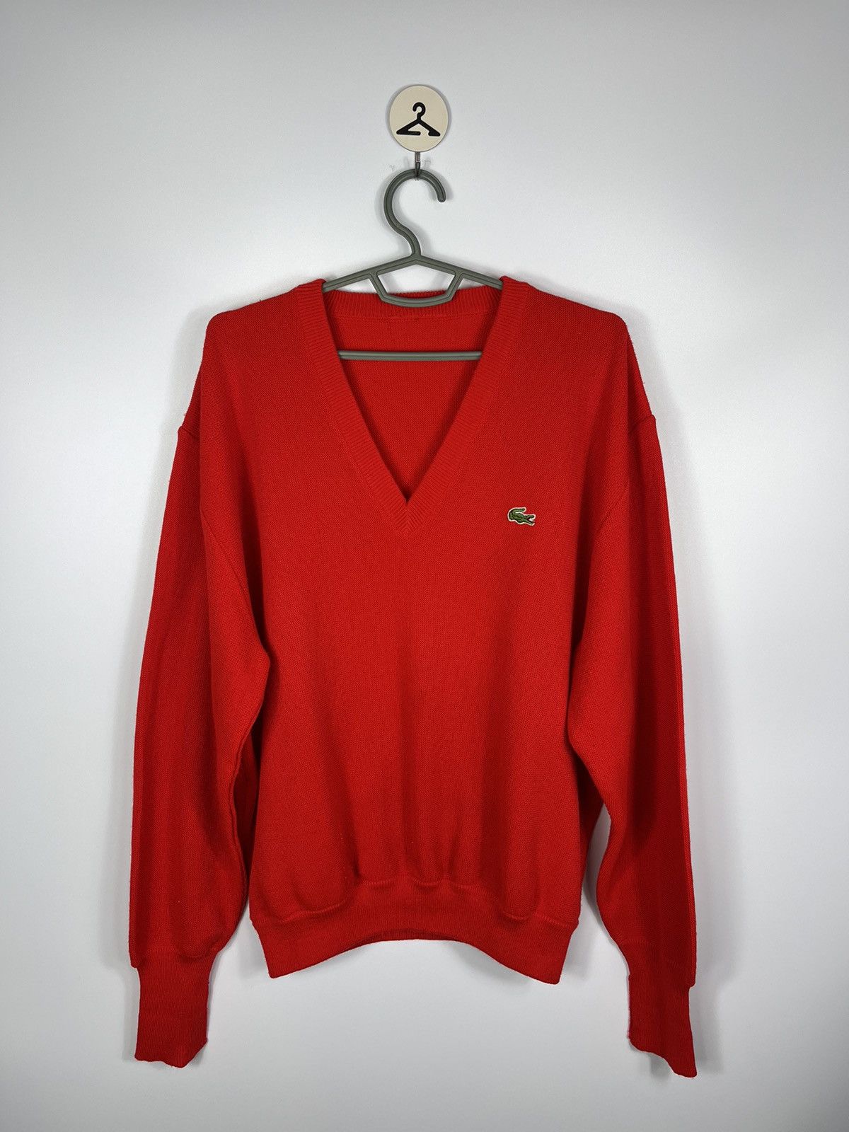 Lacoste Vintage Lacoste V-Neck Wool Sweater Size US XL / EU 56 / 4 - 1 Thumbnail