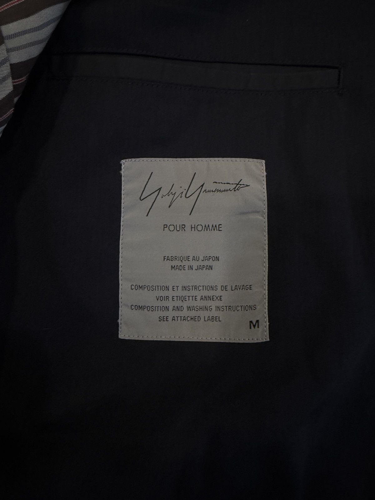 Yohji Yamamoto Yohji Yamamoto Pour Homme SS93 Pinstripe Switching Jacket Size US M / EU 48-50 / 2 - 14 Thumbnail