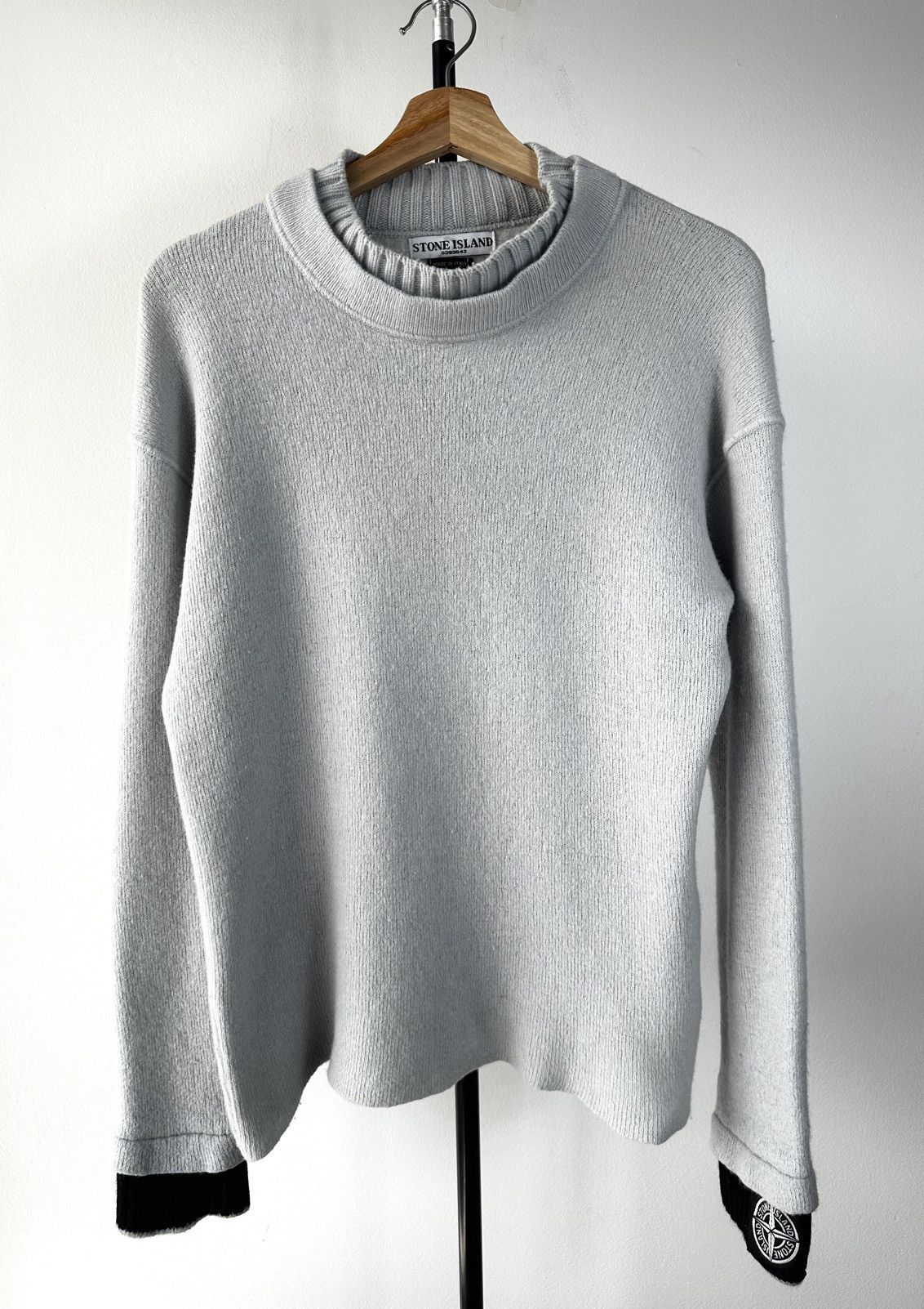 Stone Island Stone Island Mock Neck Knit Sweater Grey with Compass Logo Size US M / EU 48-50 / 2 - 1 Thumbnail
