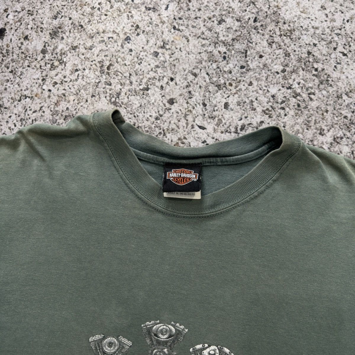 Harley Davidson Faded Thrashed Distressed Harley Tee ERD Grunge Biker Chrome Size US XL / EU 56 / 4 - 3 Thumbnail