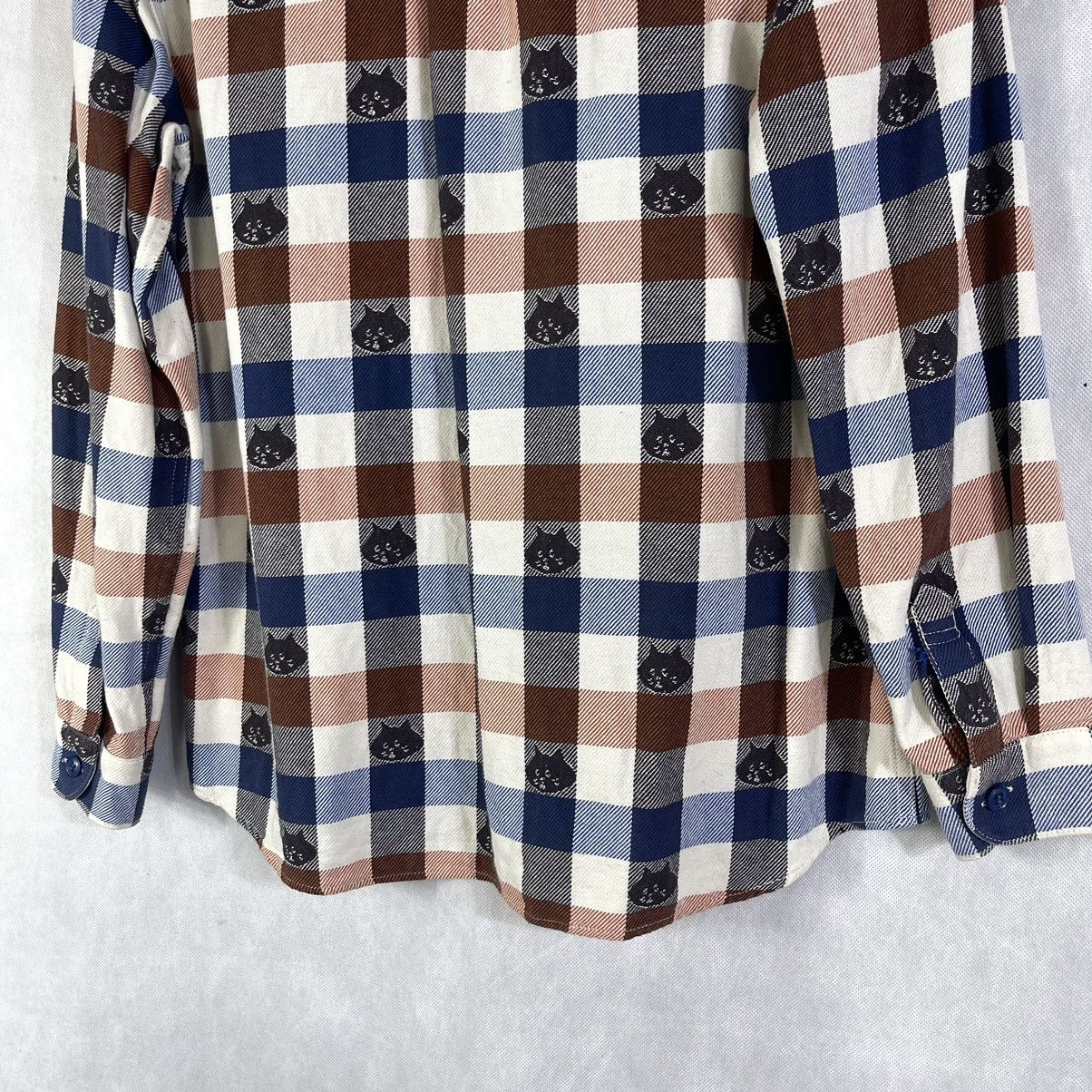 Issey Miyake × Ne-Net Ne-net Cat Head Multilogo Checkered Flannel Shirt Size XS / US 0-2 / IT 36-38 - 7 Thumbnail