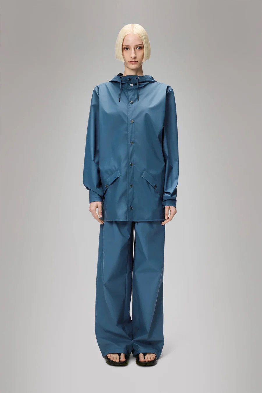 Rains Rains Long Jacket W3 Raincoat - Pulse Blue Size US XL / EU 56 / 4 - 6 Thumbnail