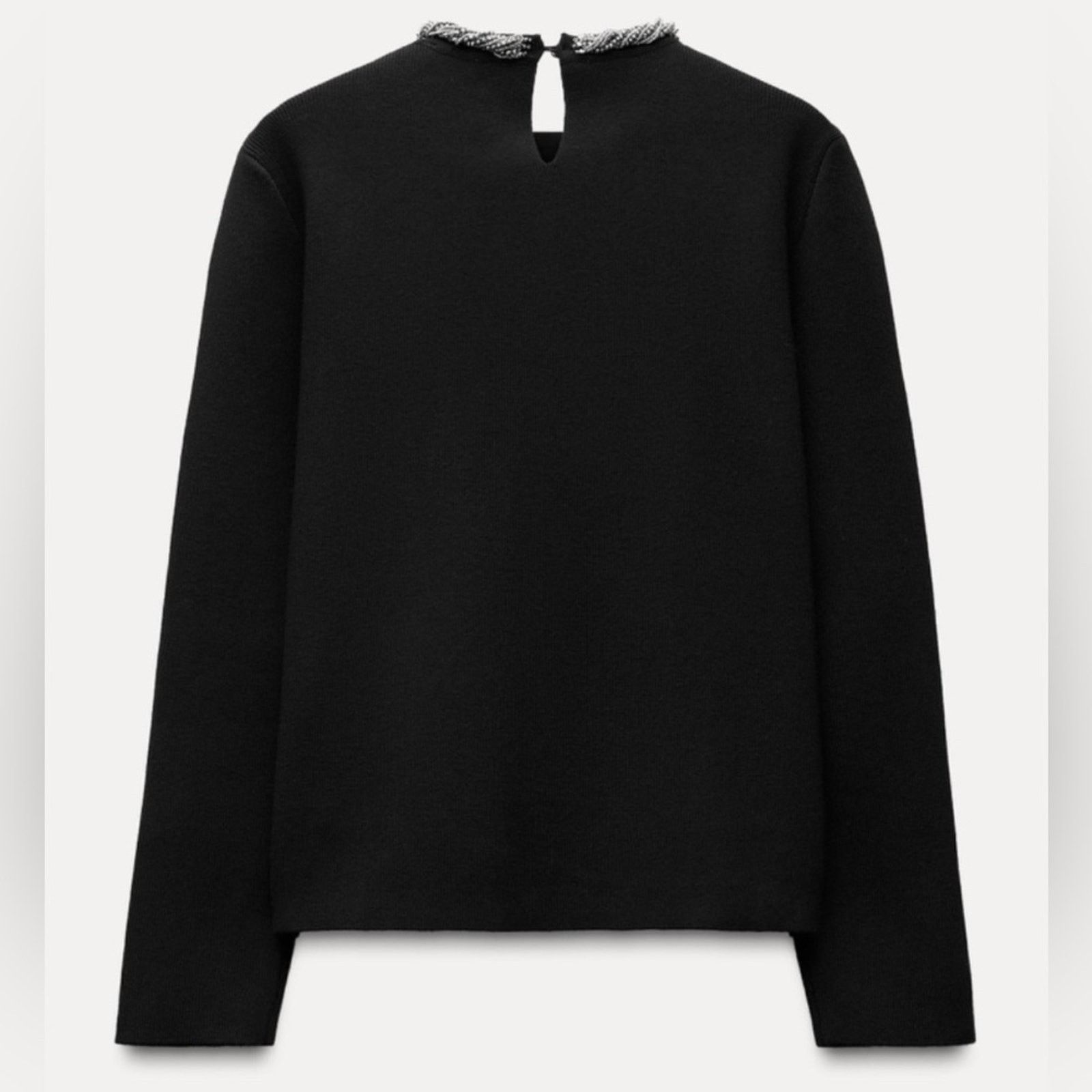 Zara Nwt-Zara- JEWEL NECK KNIT SWEATER-M Size M / US 6-8 / IT 42-44 - 3 Thumbnail