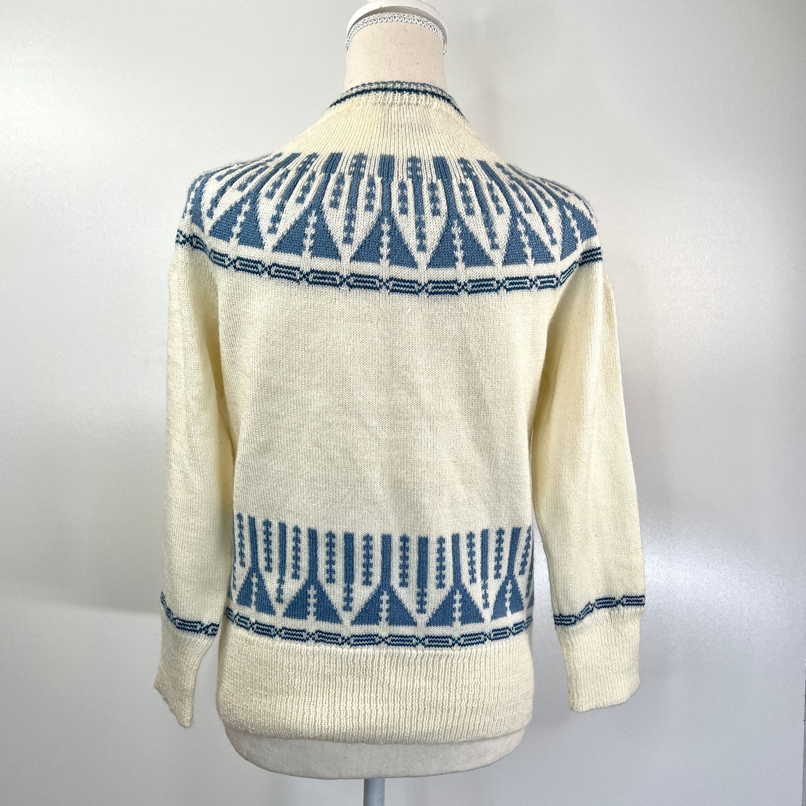Vintage Vintage Cardigan Handmade Knit Fairisle Acrylic Size S / US 4 / IT 40 - 8 Thumbnail
