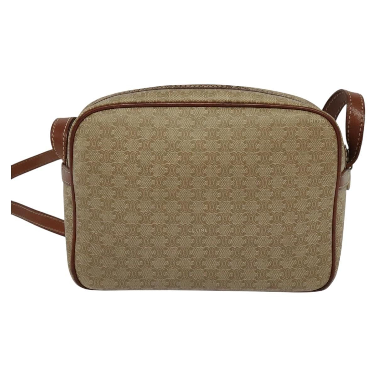 Celine CELINE Macadam Canvas Shoulder Bag Beige Size ONE SIZE - 3 Thumbnail