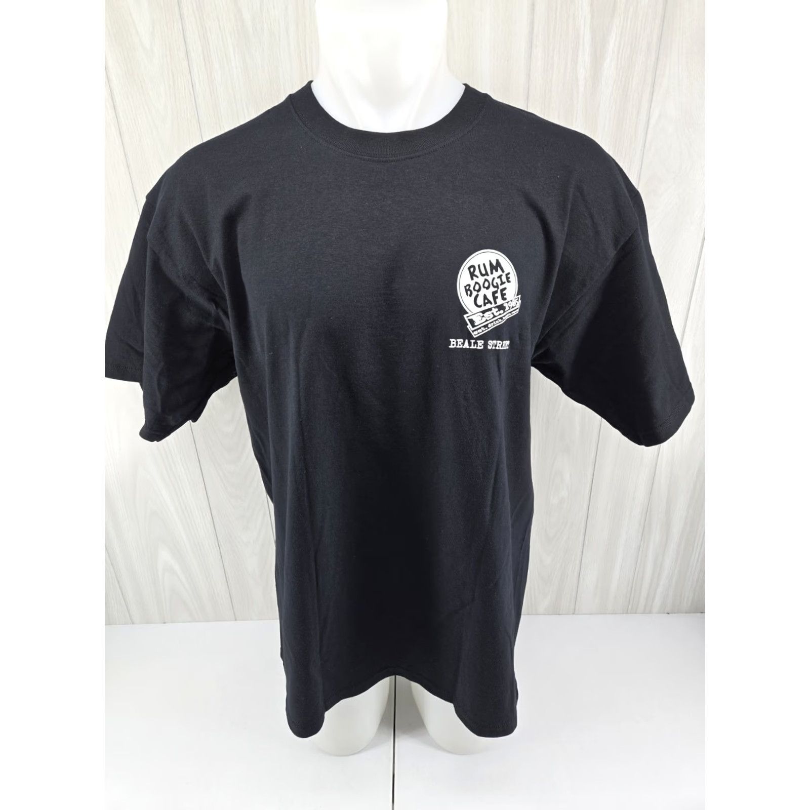 Gildan Rum Boogie Cafe Shirt Mens XL Beale Street Memphis Black Guitars Size US XL / EU 56 / 4 - 3 Thumbnail