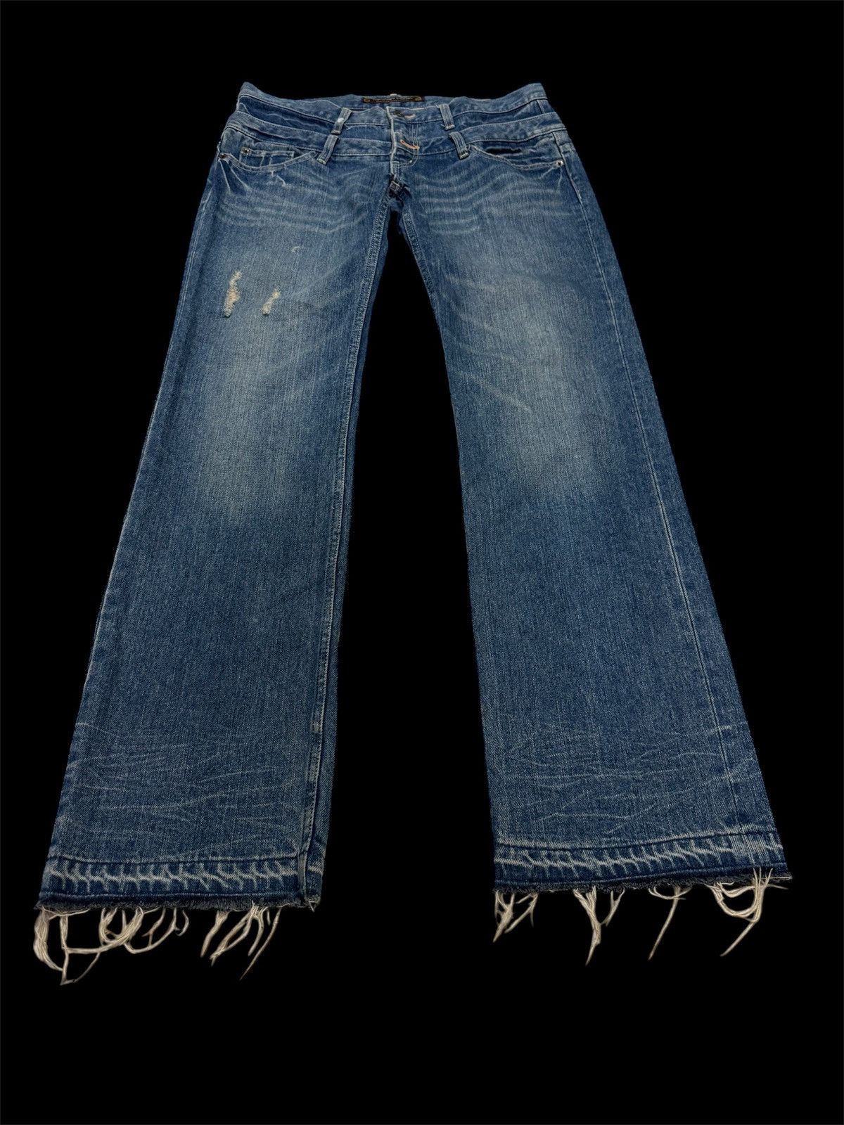 Japanese Brand JAPANESE DESIGN DOUBLE WAIST DISTRESSED DENIM JEANS Size US 34 / EU 50 - 1 Thumbnail