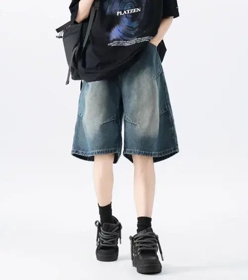 VIBE Street Hip Hop Vintage Loose Fit Denim Shorts Size US 32 / EU 48 - 4 Thumbnail