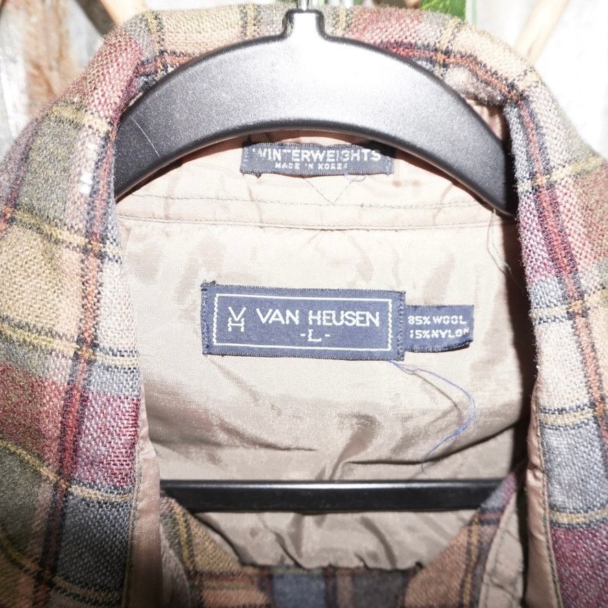 Van Heusen Large - Vintage Y2K Van Heusen plaid brown 1990s button up Size US L / EU 52-54 / 3 - 3 Thumbnail