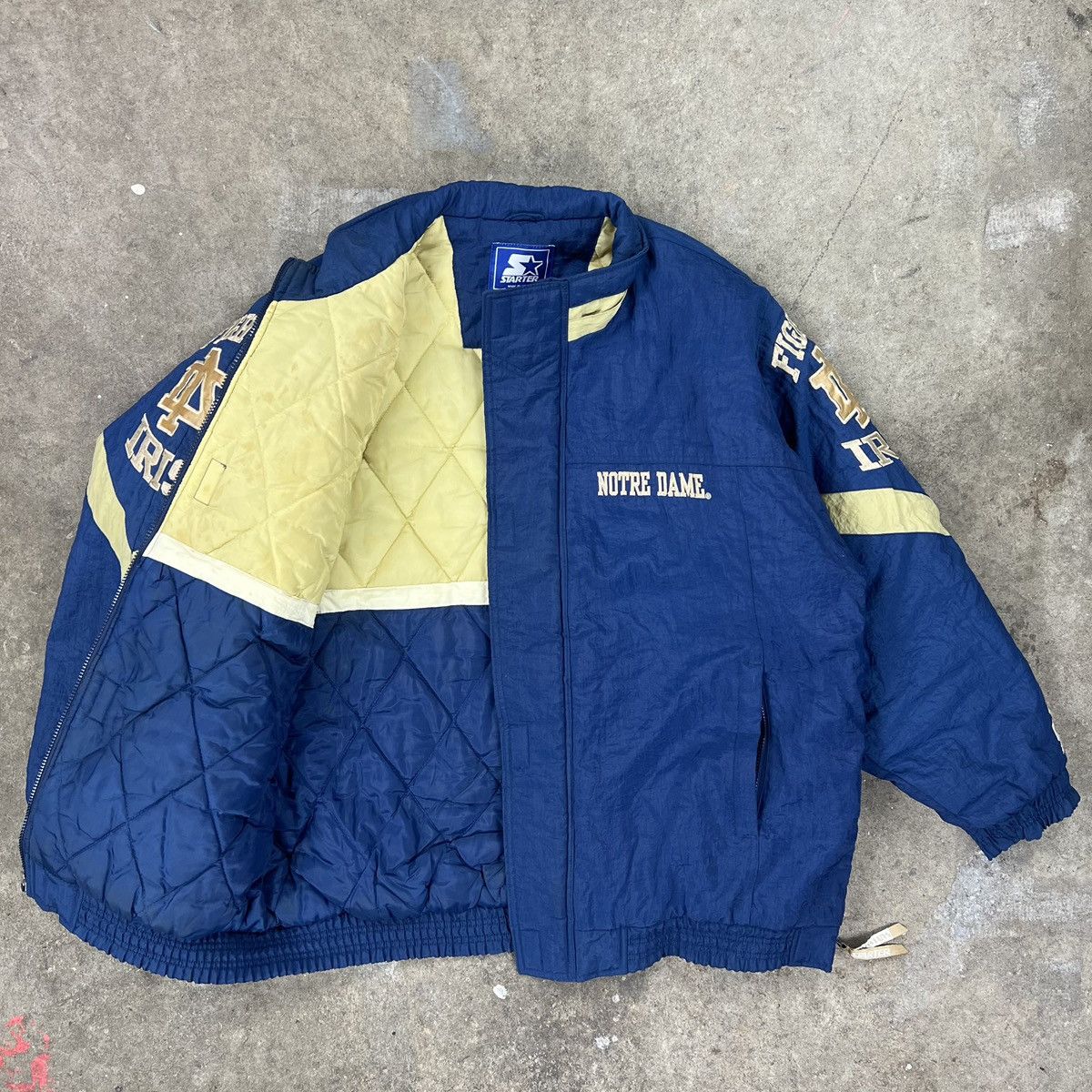 Starter × Vintage Vintage Notre Dame Starter Puffer Jacket Size US L / EU 52-54 / 3 - 4 Thumbnail