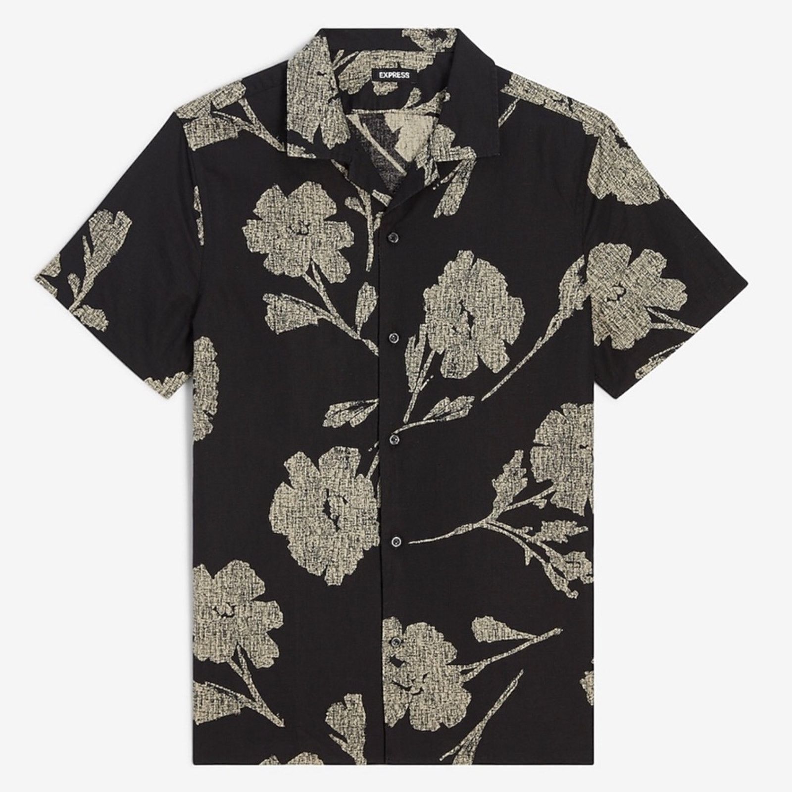 Express NWOT Slim Floral Linen Short Sleeve Shirt Size US XS / EU 42 / 0 - 5 Thumbnail